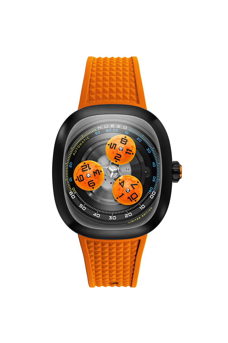 Tri-star Orbit Automatic Limited Edition Orange / Rubber Strap | Orange Dial