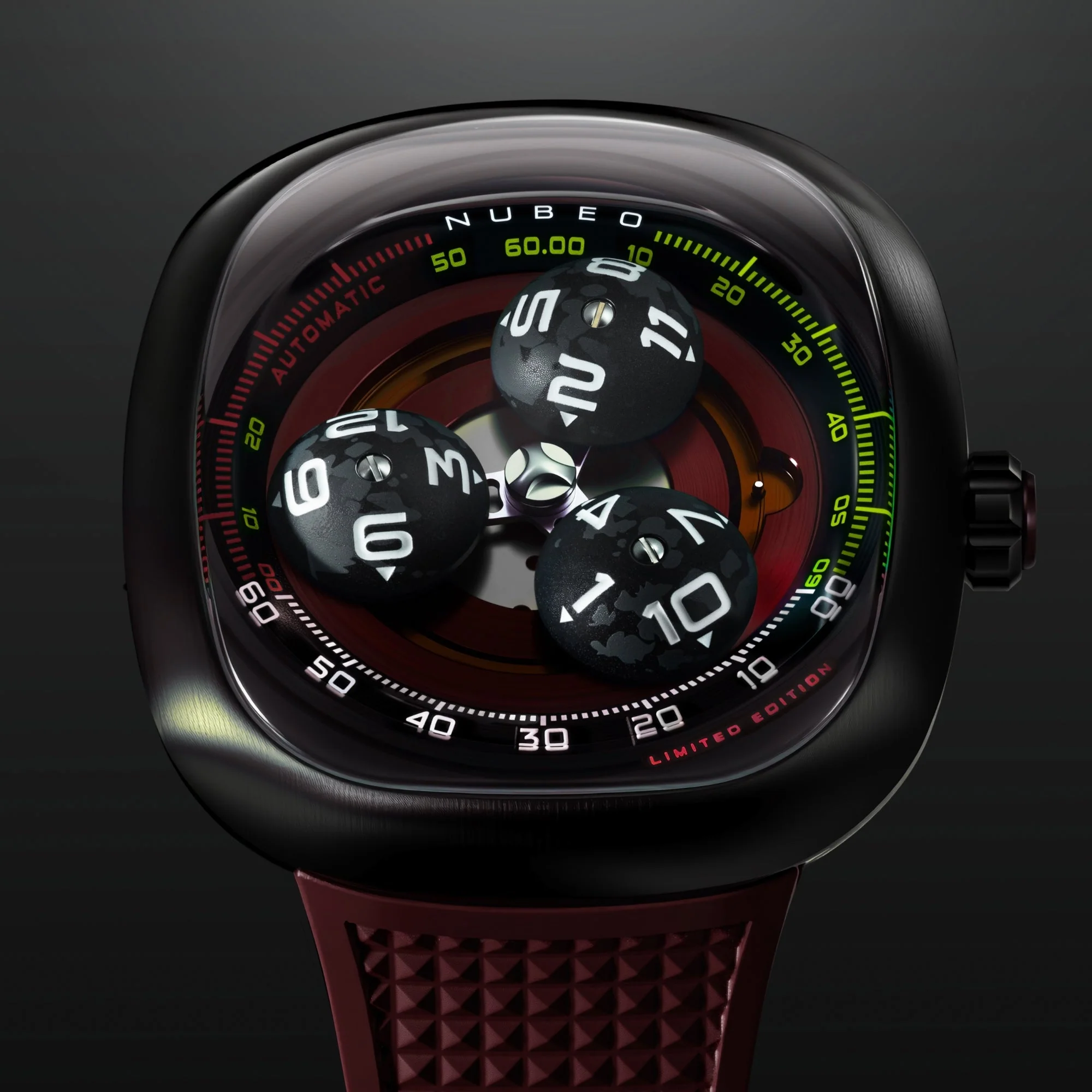 Tri-star Orbit Automatic Limited Edition Red / Rubber | Red Dial - Image 2
