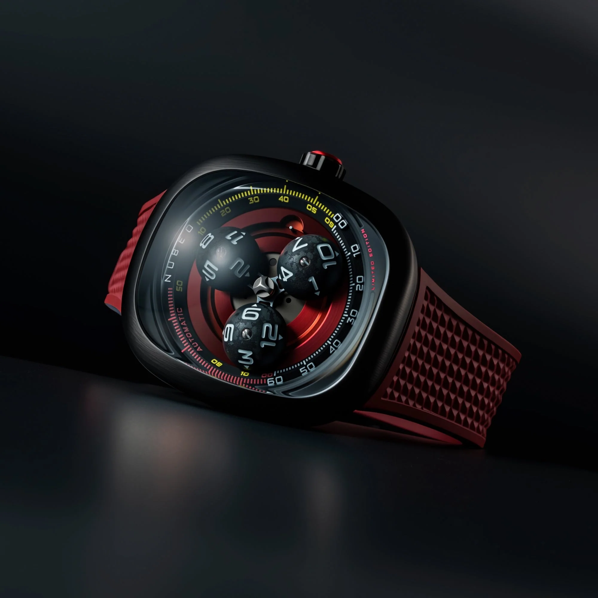 Tri-star Orbit Automatic Limited Edition Red / Rubber | Red Dial - Image 4