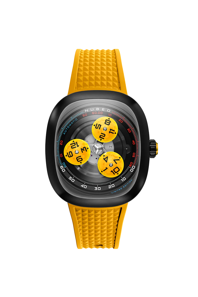 Tri-star Orbit Automatic Limited Edition Yellow / Rubber Strap | Yellow Dial