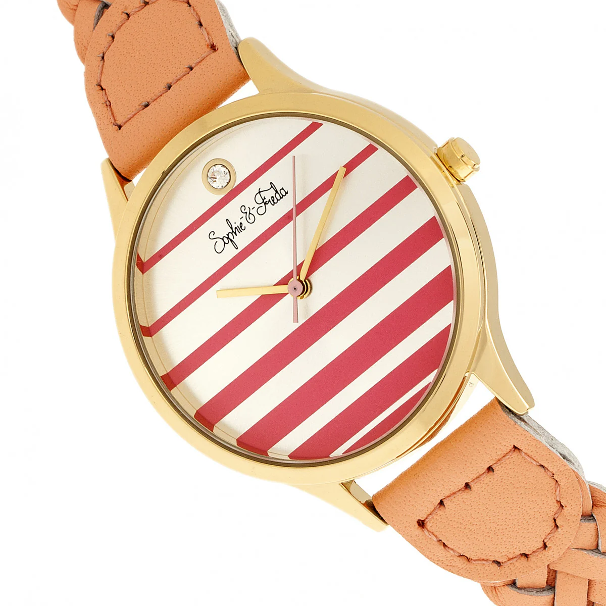 Tucson w/ Swarovski Crystals Gold/Coral | Silver Dial - Image 3