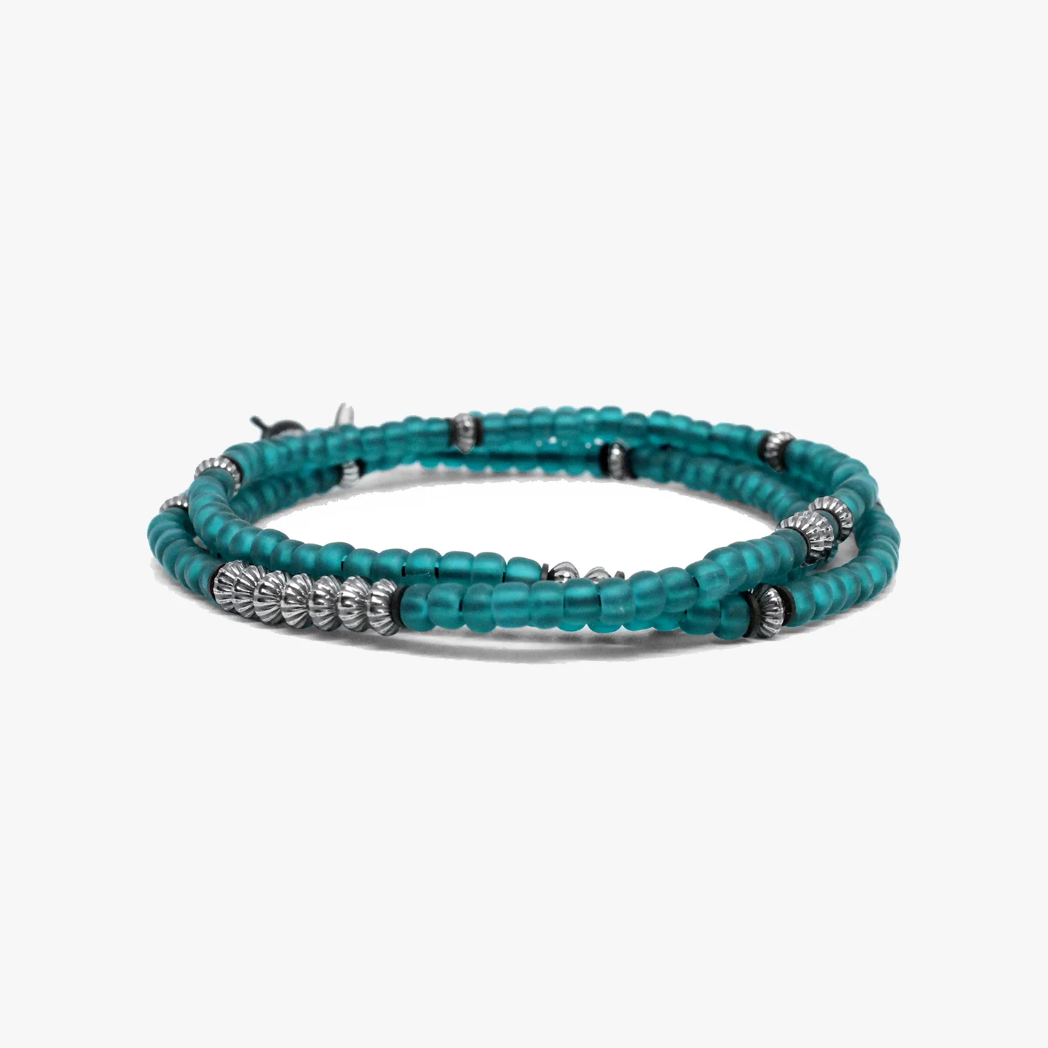 Turquoise Czech Glass, Sterling M (7.25" Wrist) | Dial - Image 2