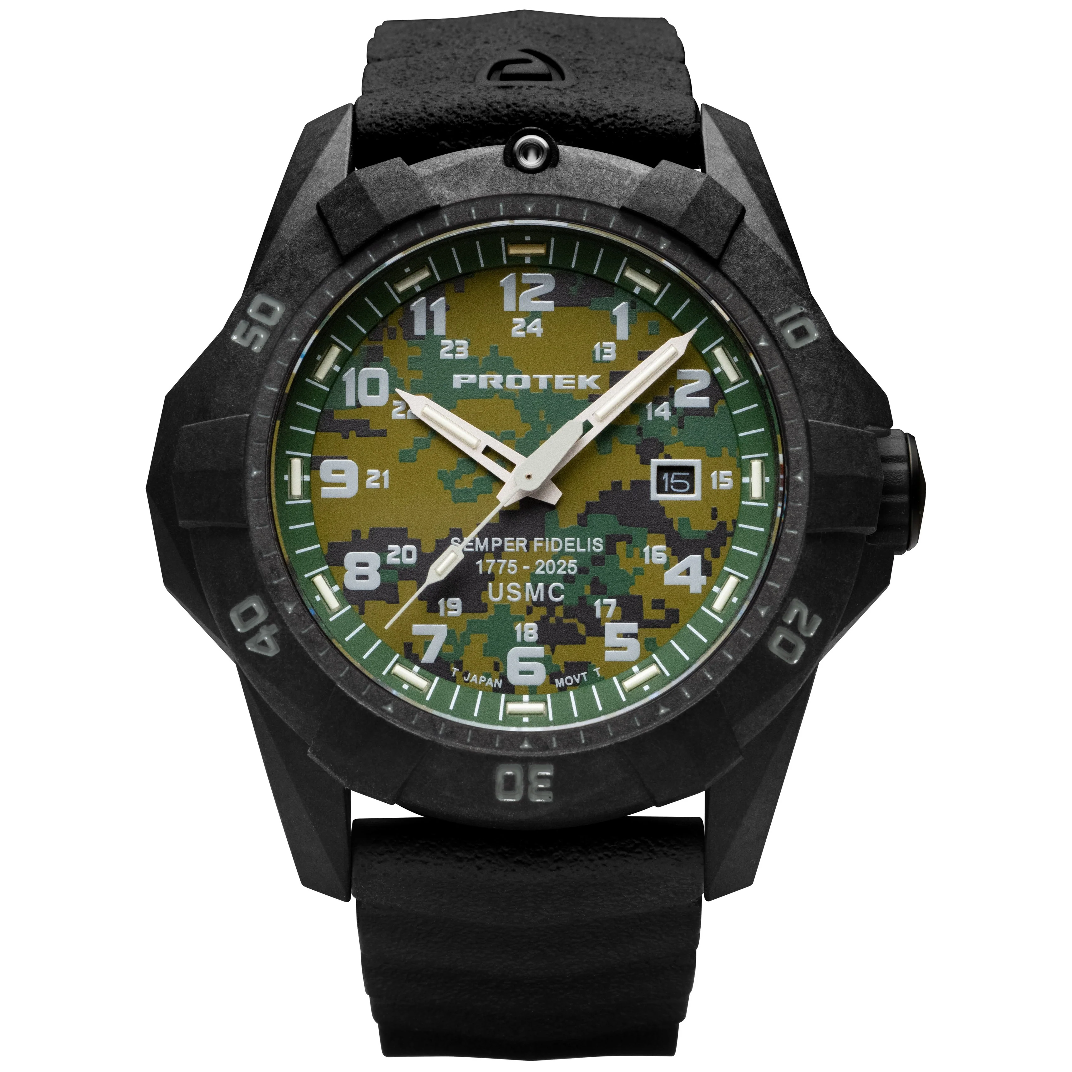USMC 1010 DIVE SERIES - 250th Anniversary Carbon/Green MARPAT/Charcoal | Green Camo Dial