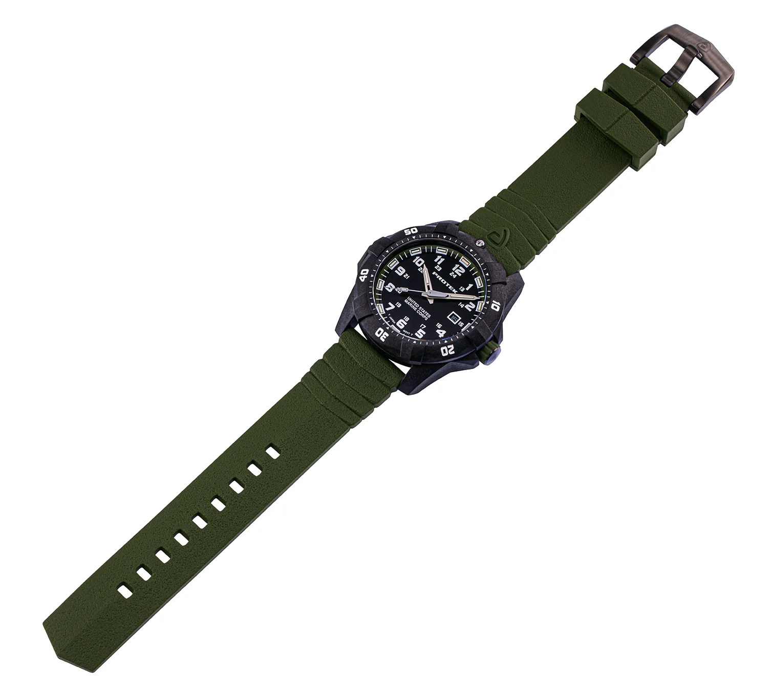 USMC Carbon Dive CARBON CASE/BLACK & GREEN DIAL/GREEN STRAP | Black / Green Dial - Image 5