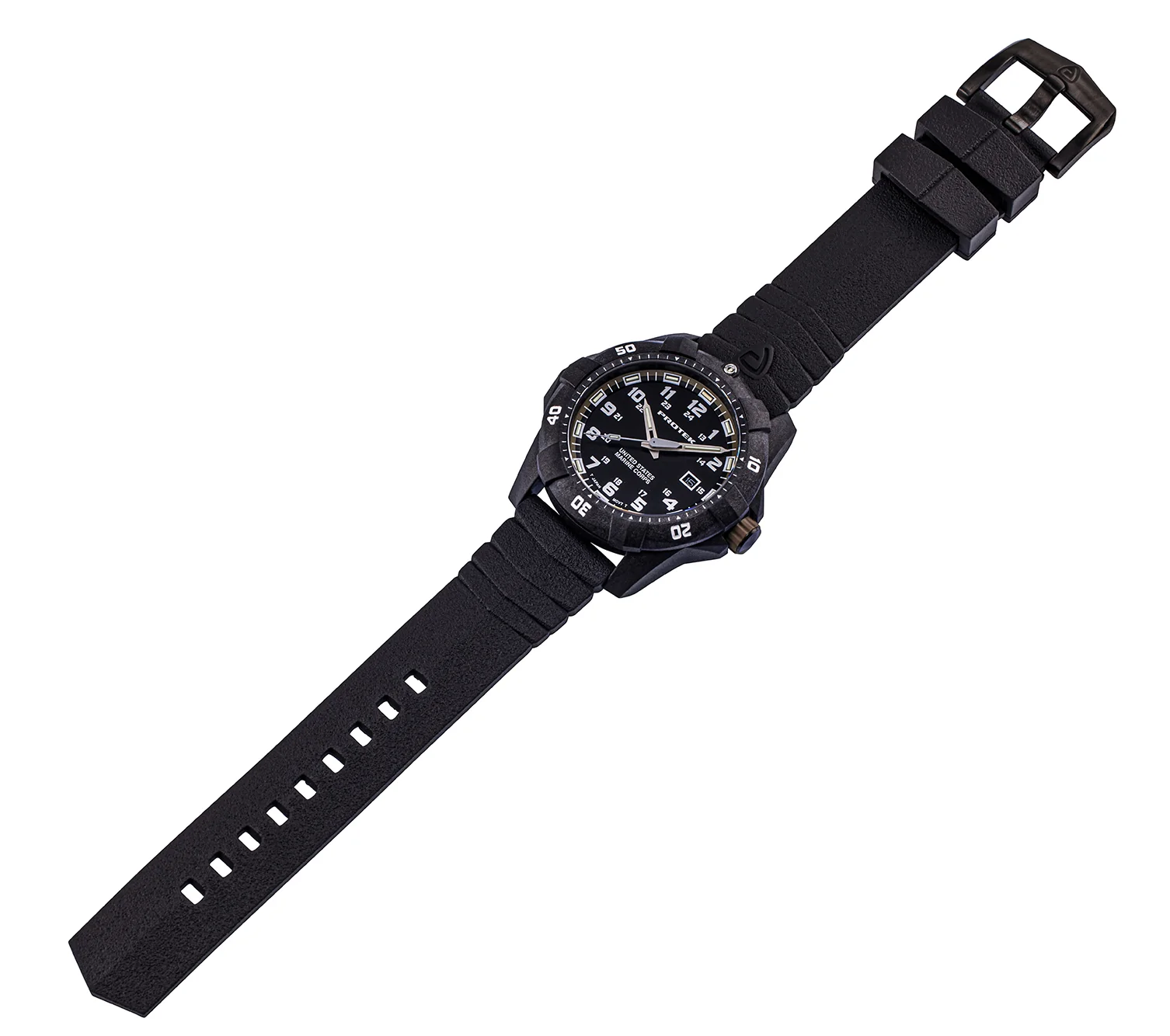 USMC Carbon Dive CARBON CASE/BLACK & SAND DIAL/BLACK STRAP | Black Dial - Image 5