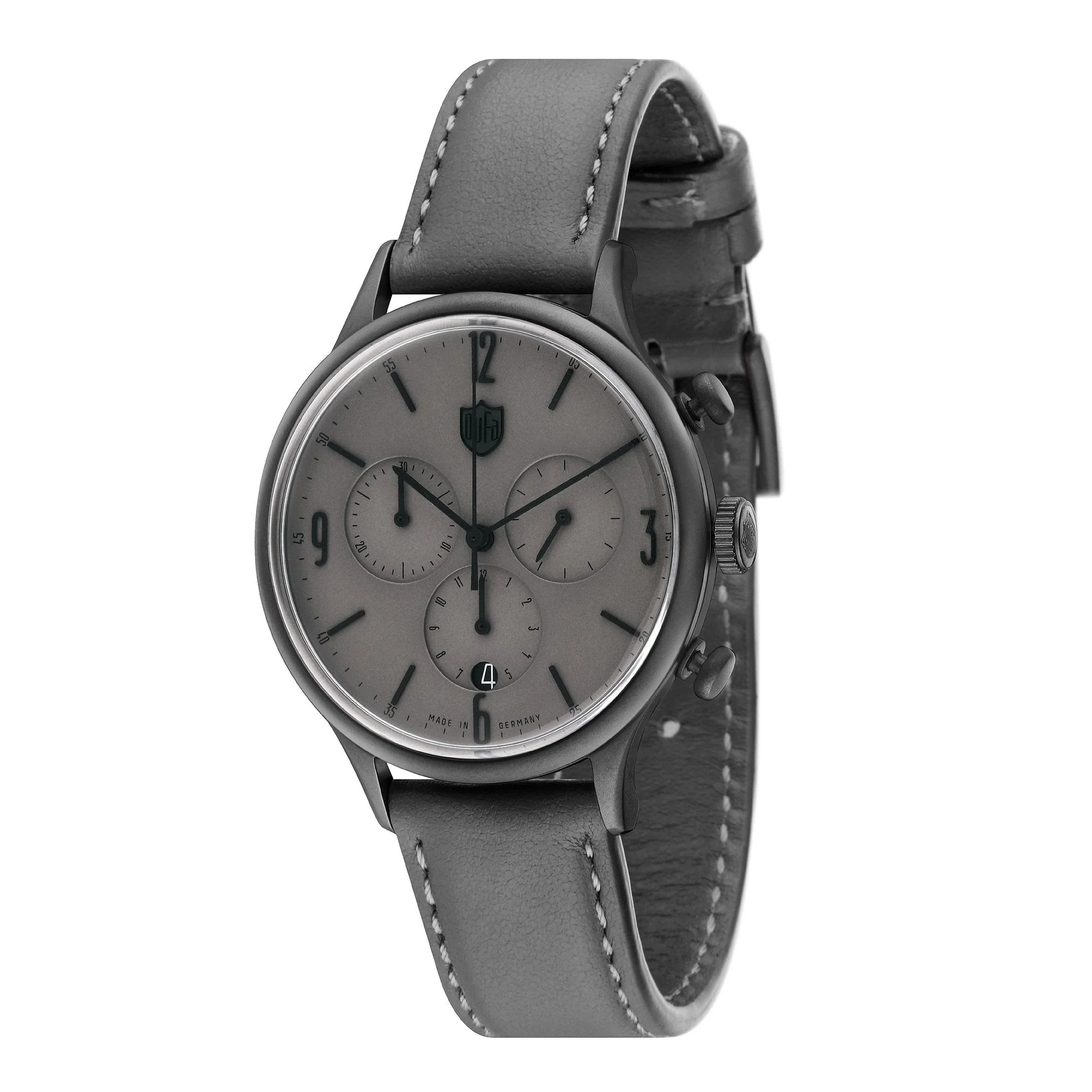 Van Der Rohe Chronograph Quartz Watch Gray / Leather Gray Dial - Image 5