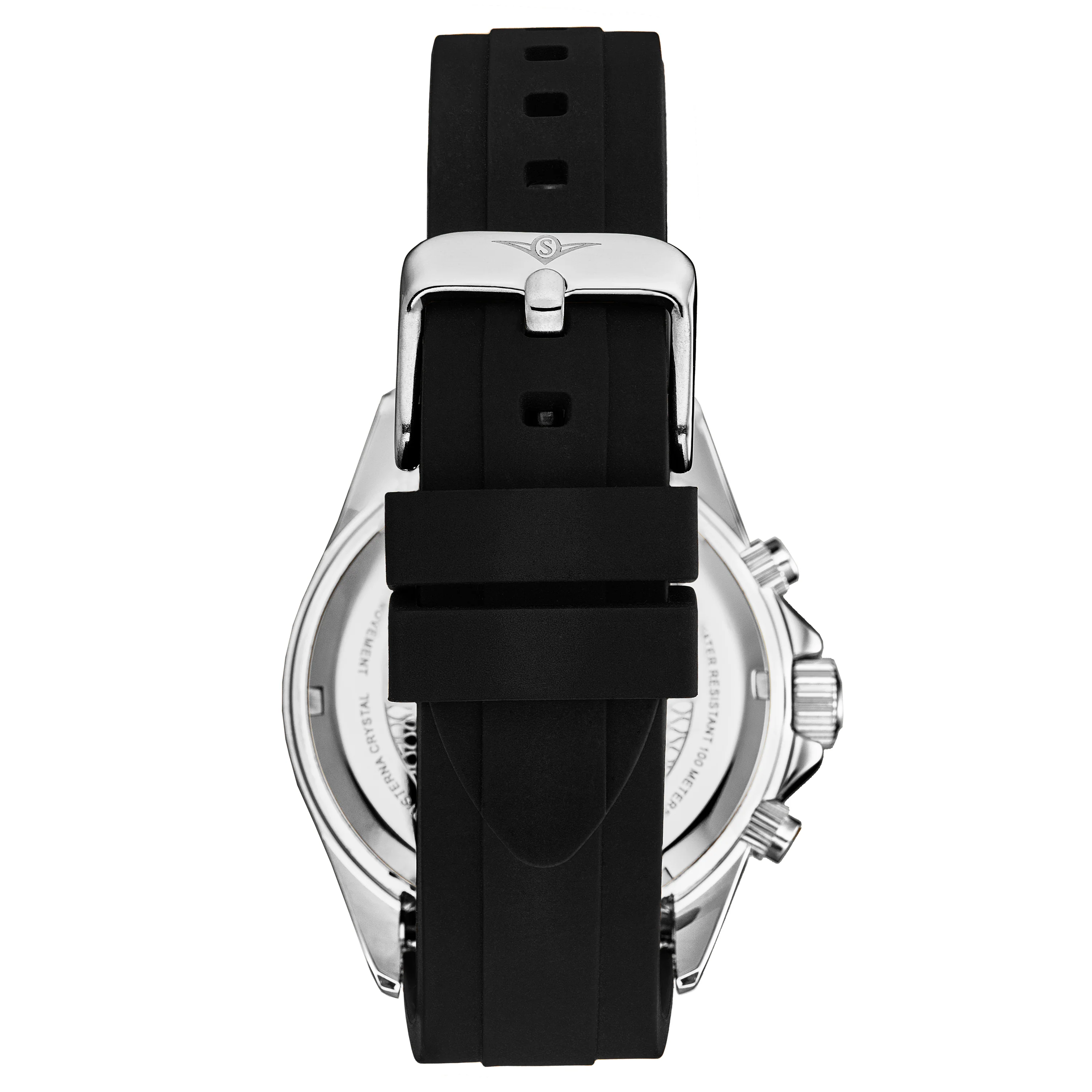 Vanguard Elite Navigator 42mm Chronograph Watch Black/Rubber | Black Dial - Image 2