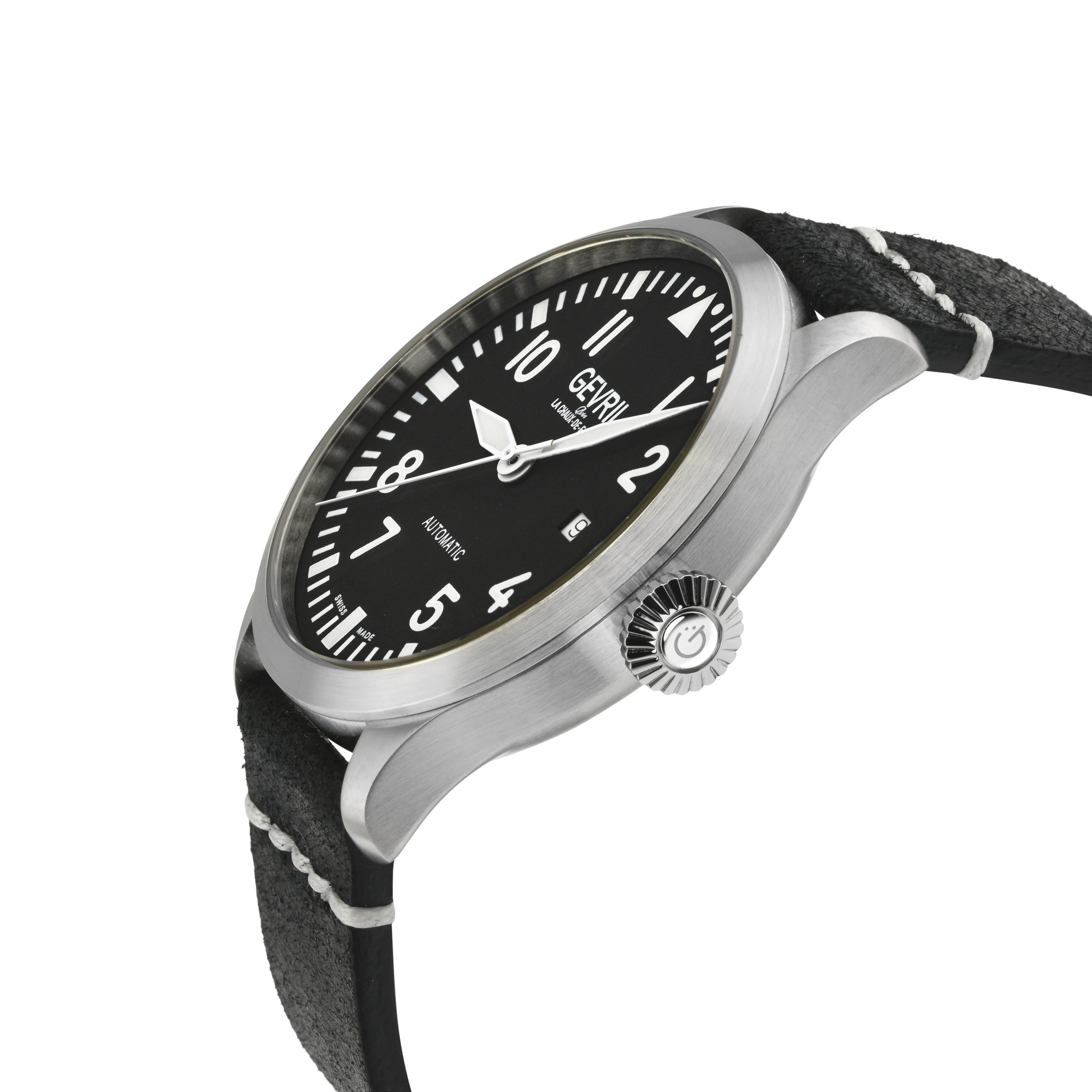 Vaughn Gevril Sellita SW200 Pilot Watch Black - Image 3