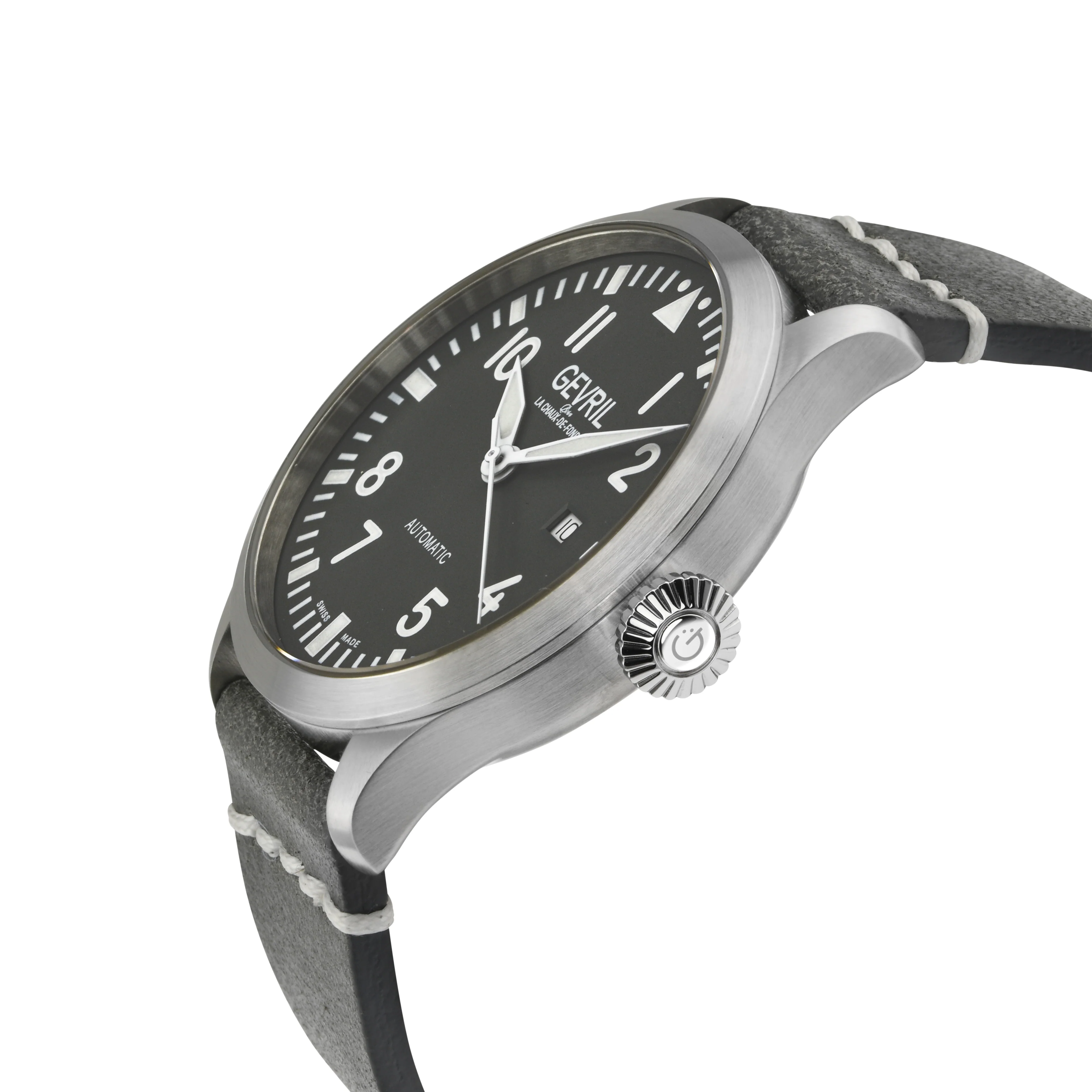 Vaughn Gevril Sellita SW200 Pilot Watch Gray | Black Dial - Image 3