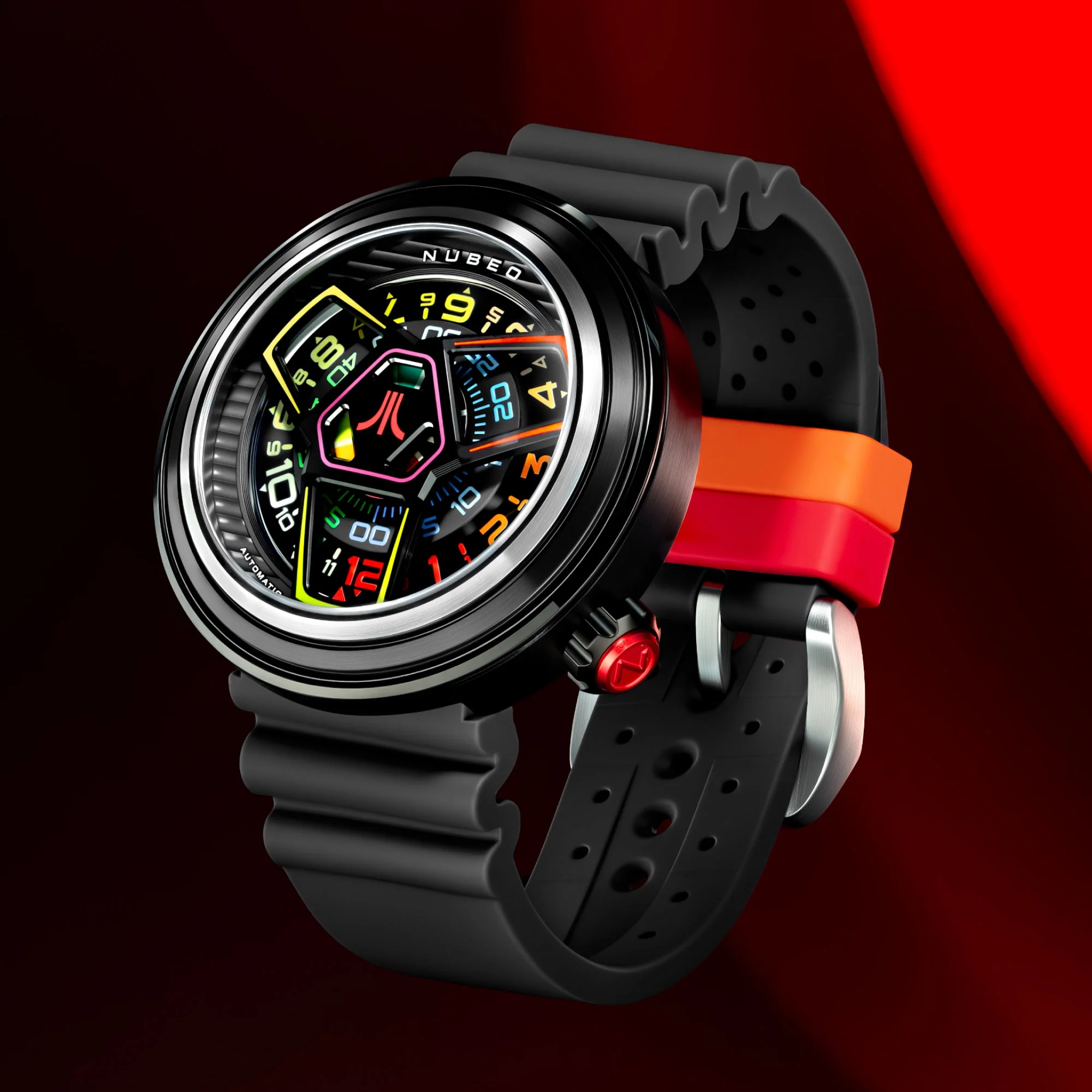 Ventana Automatic Atari Retro Gamer Limited Edition Black / Rubber Strap | Black Dial - Image 2