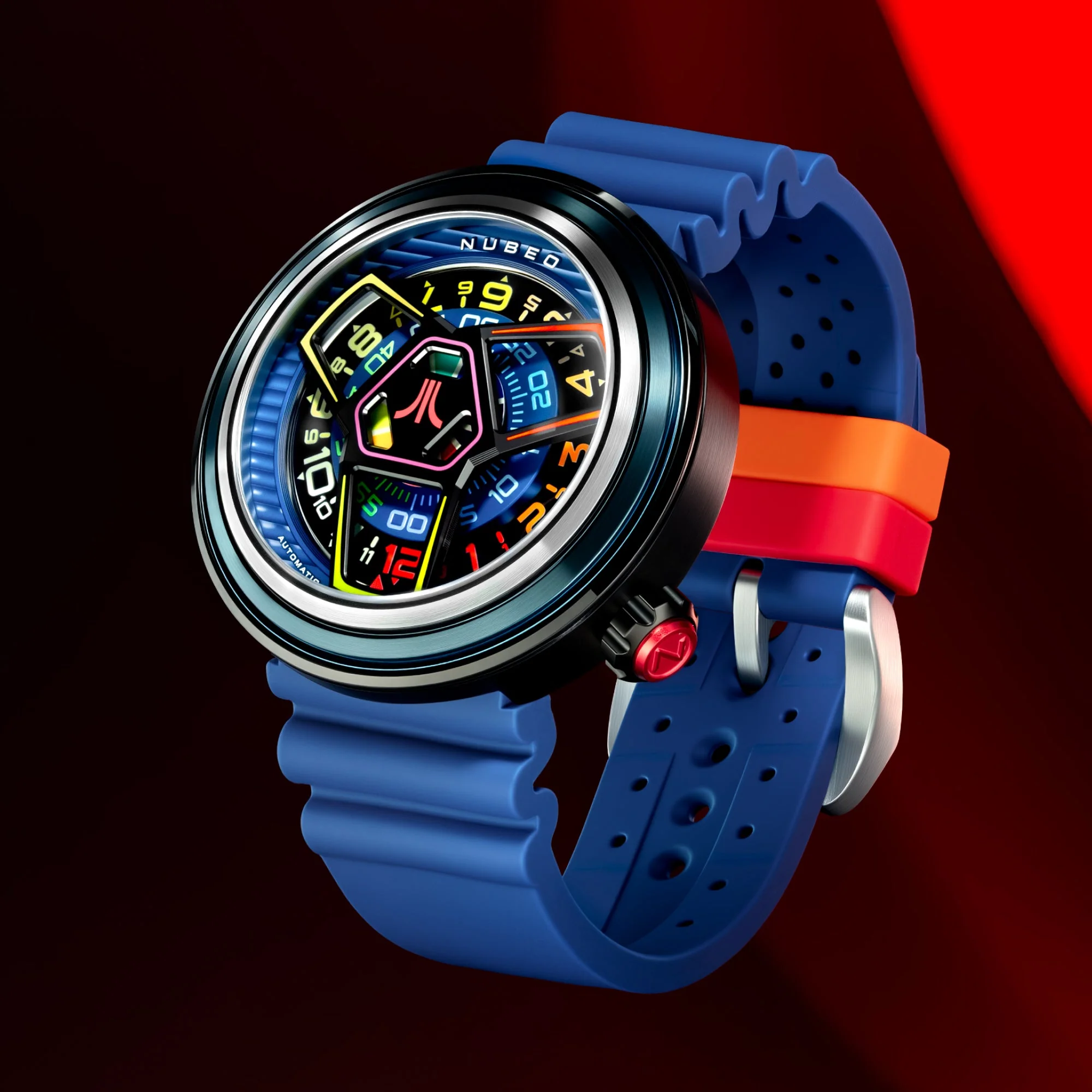 Ventana Automatic Atari Retro Gamer Limited Edition Blue / Rubber Strap | Blue Dial - Image 2