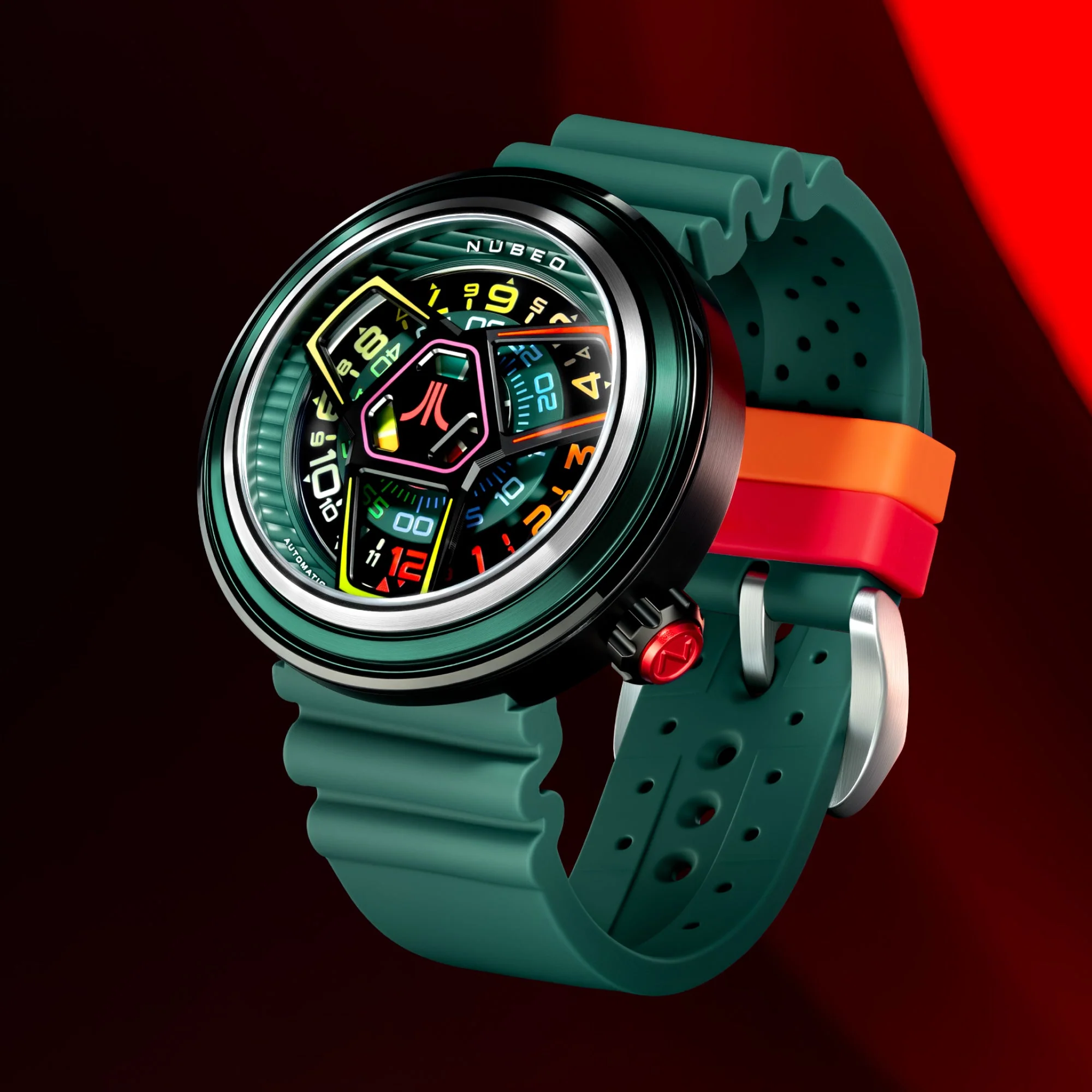 Ventana Automatic Atari Retro Gamer Limited Edition Green / Rubber Strap | Green Dial - Image 2