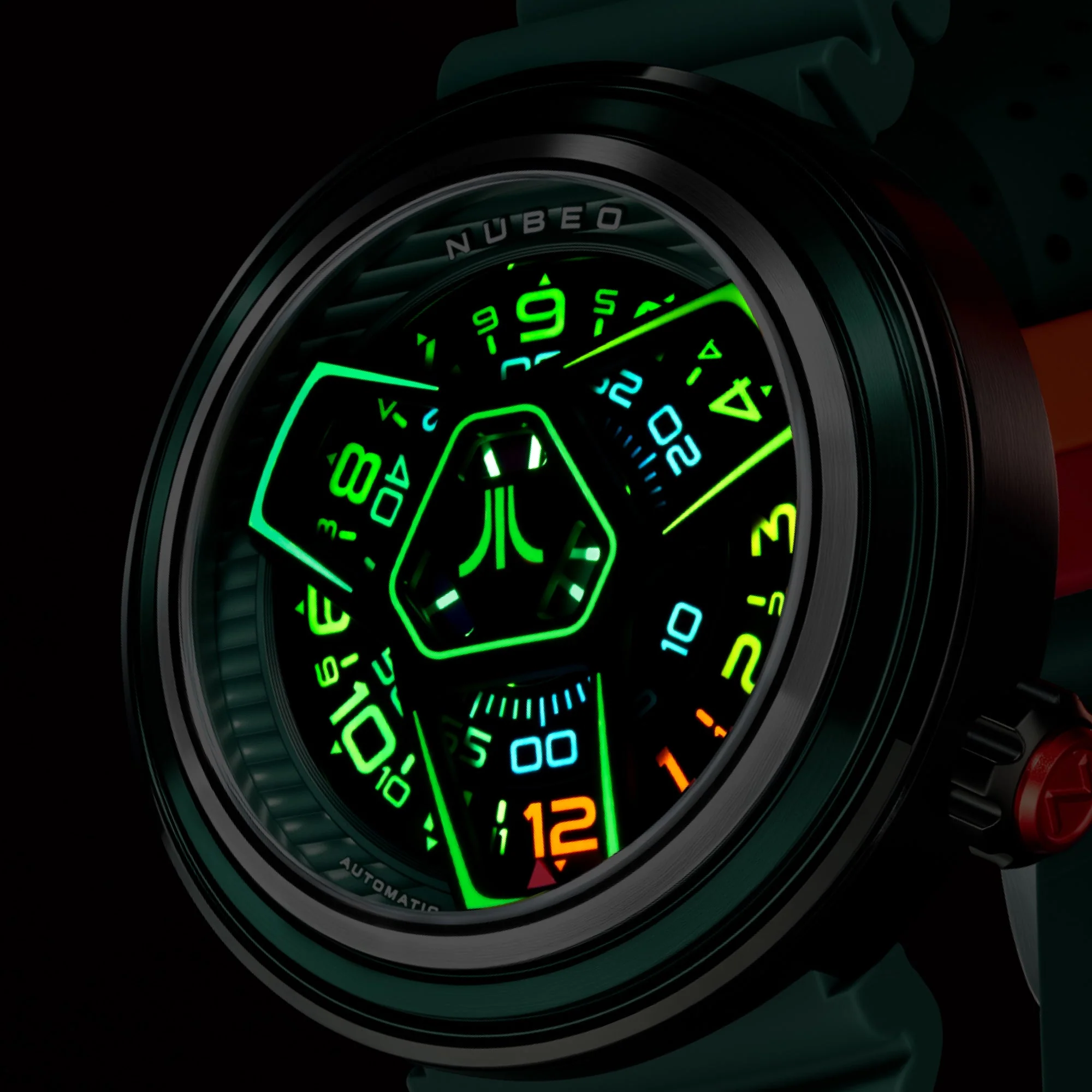 Ventana Automatic Atari Retro Gamer Limited Edition Green / Rubber Strap | Green Dial - Image 3