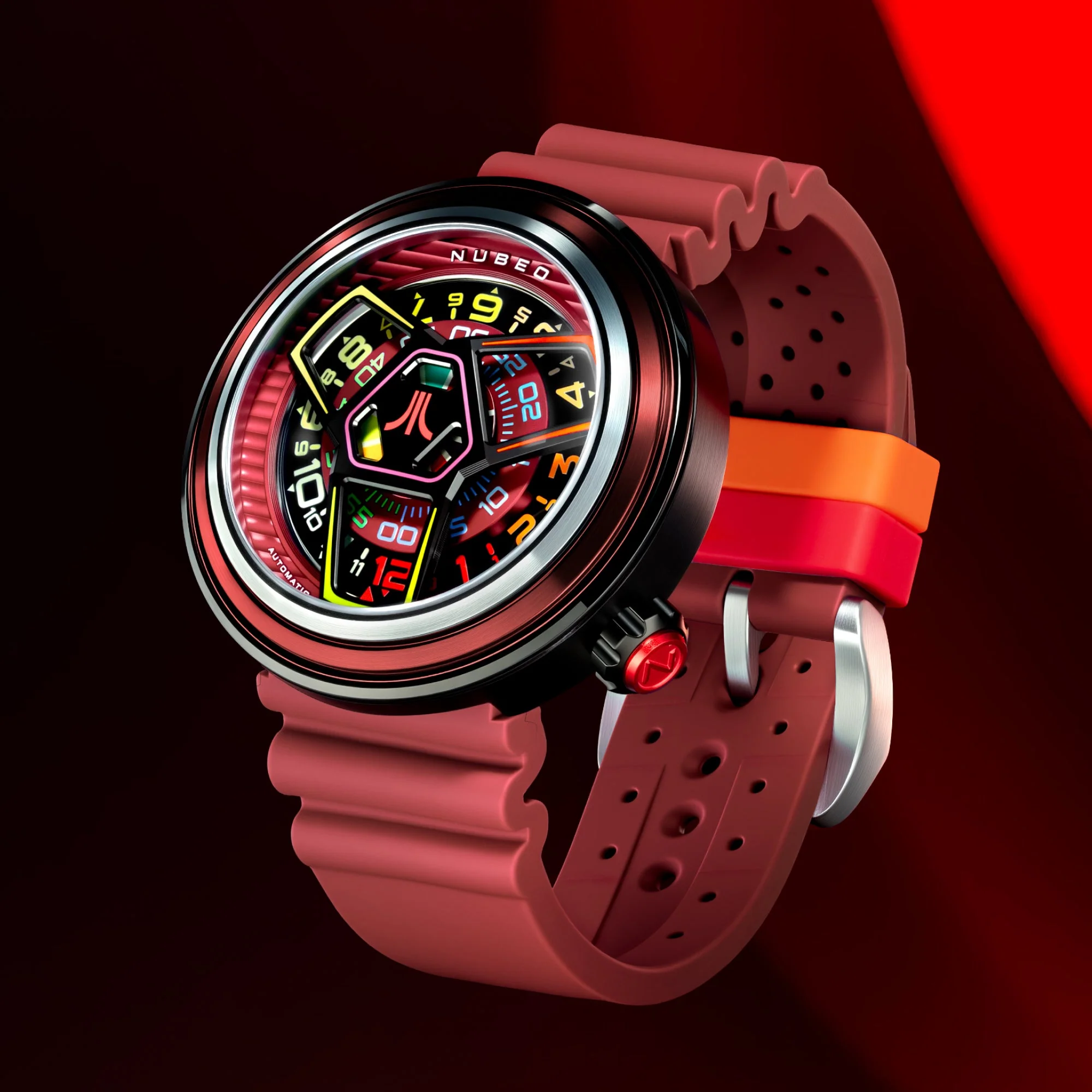 Ventana Automatic Atari Retro Gamer Limited Edition Red / Rubber Strap | Red Dial - Image 2