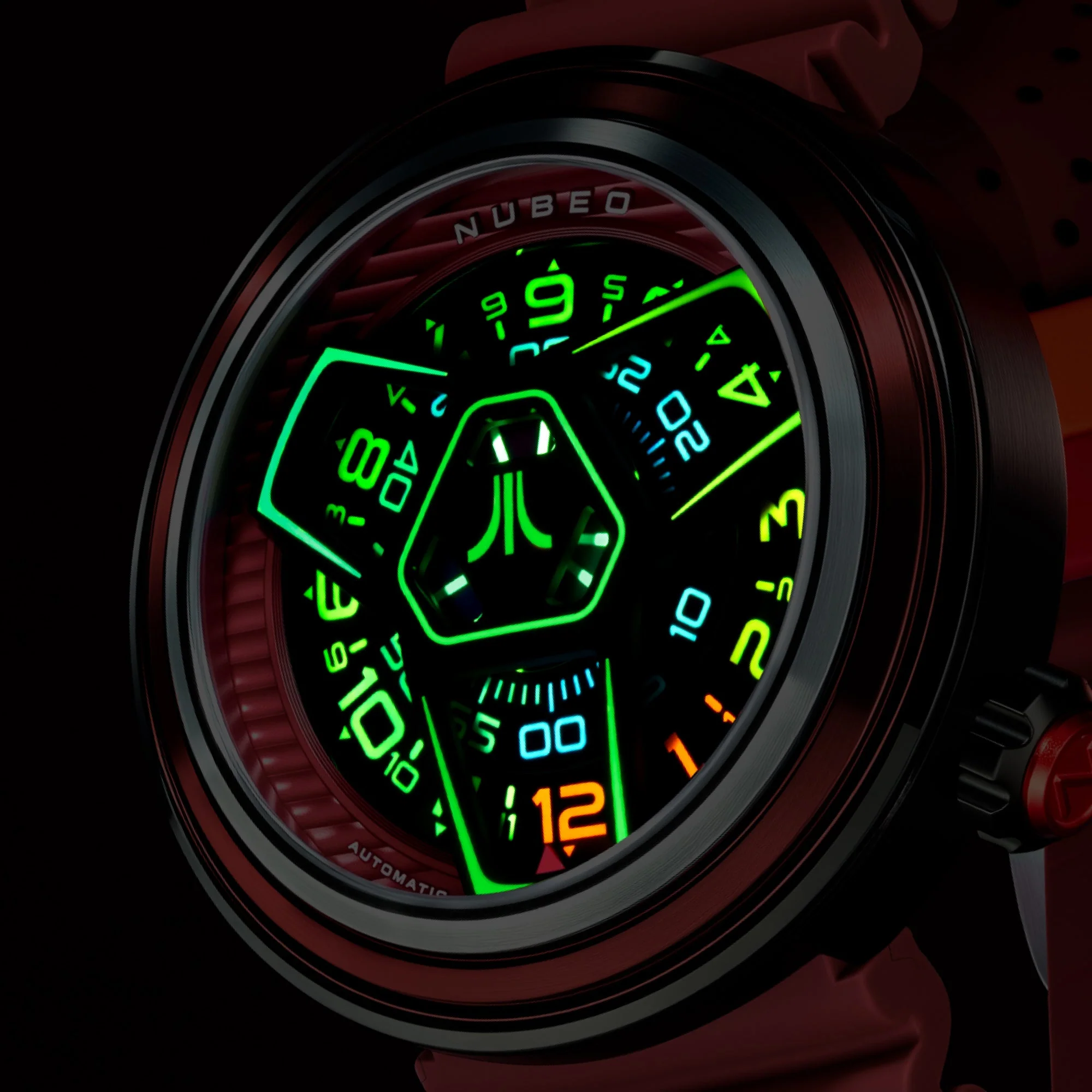 Ventana Automatic Atari Retro Gamer Limited Edition Red / Rubber Strap | Red Dial - Image 3