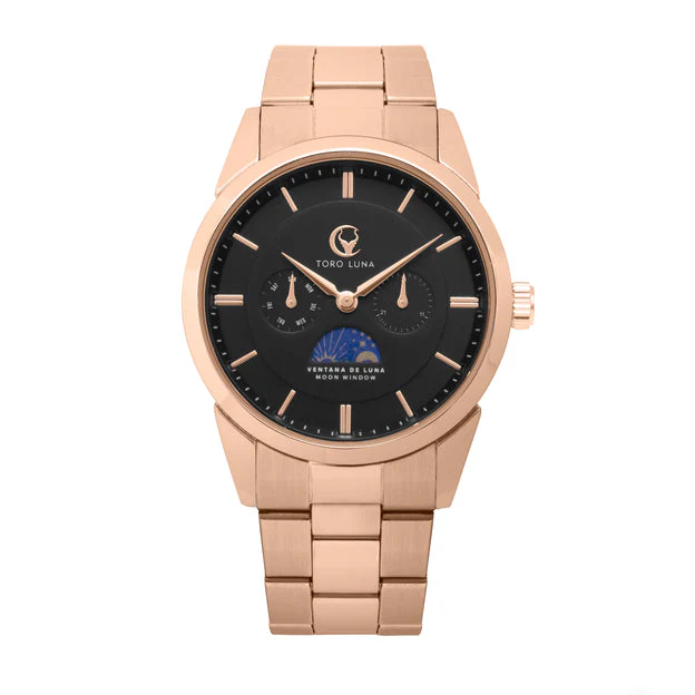VENTANA DE LUNA ROSE GOLD W. BLACK DIAL | Black Dial