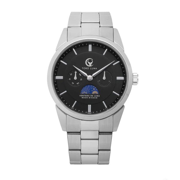 VENTANA DE LUNA SILVER W. BLACK DIAL | Black Dial