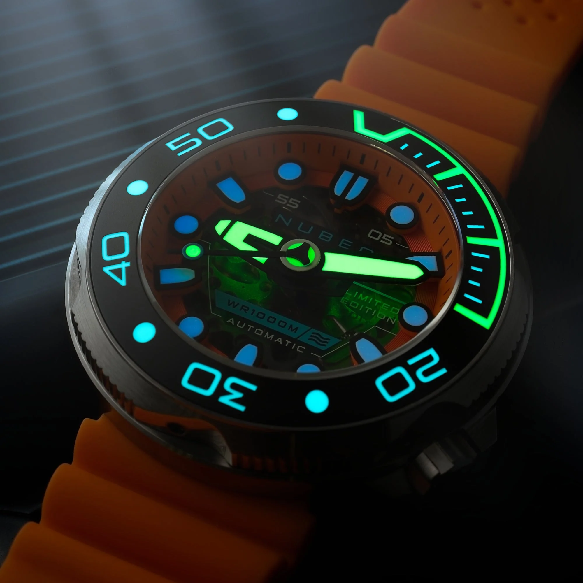 Ventana Skeleton Automatic Limited Edition Orange / Silicone | Orange Dial - Image 4