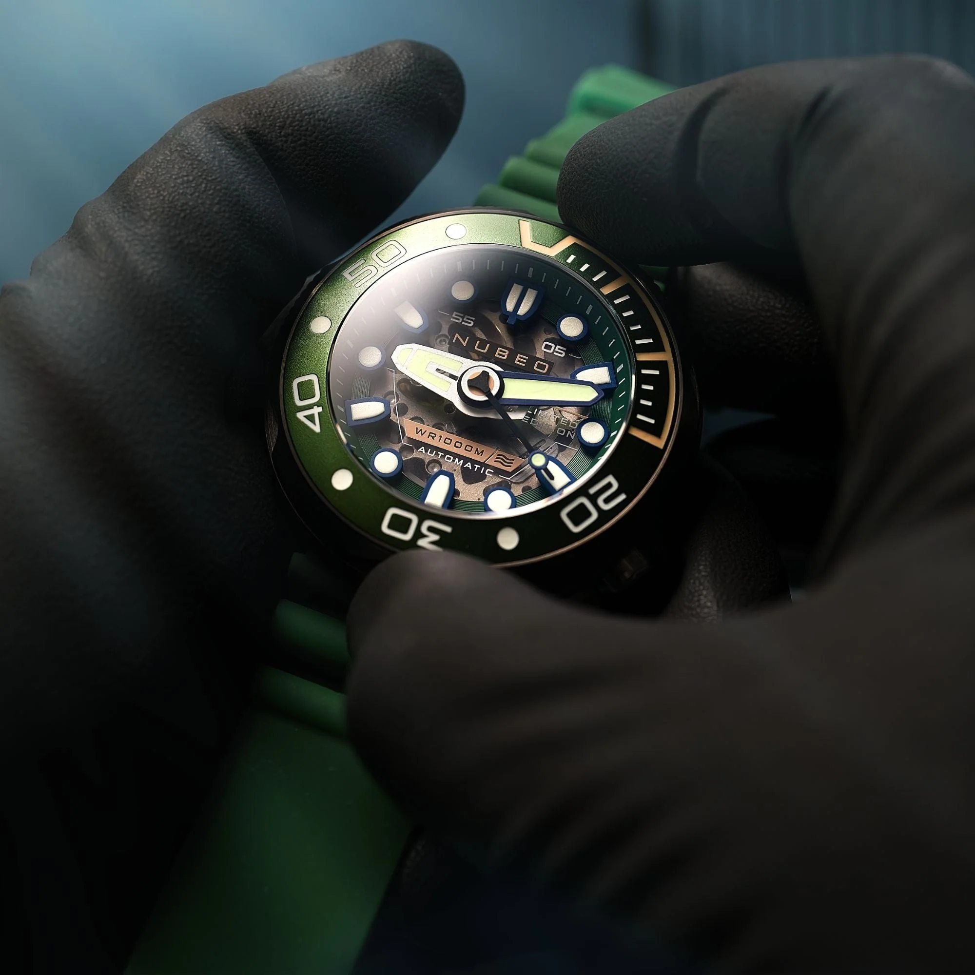 Ventana Skeleton Automatic Limited Edition Set Green / Silicone | Green Dial - Image 2
