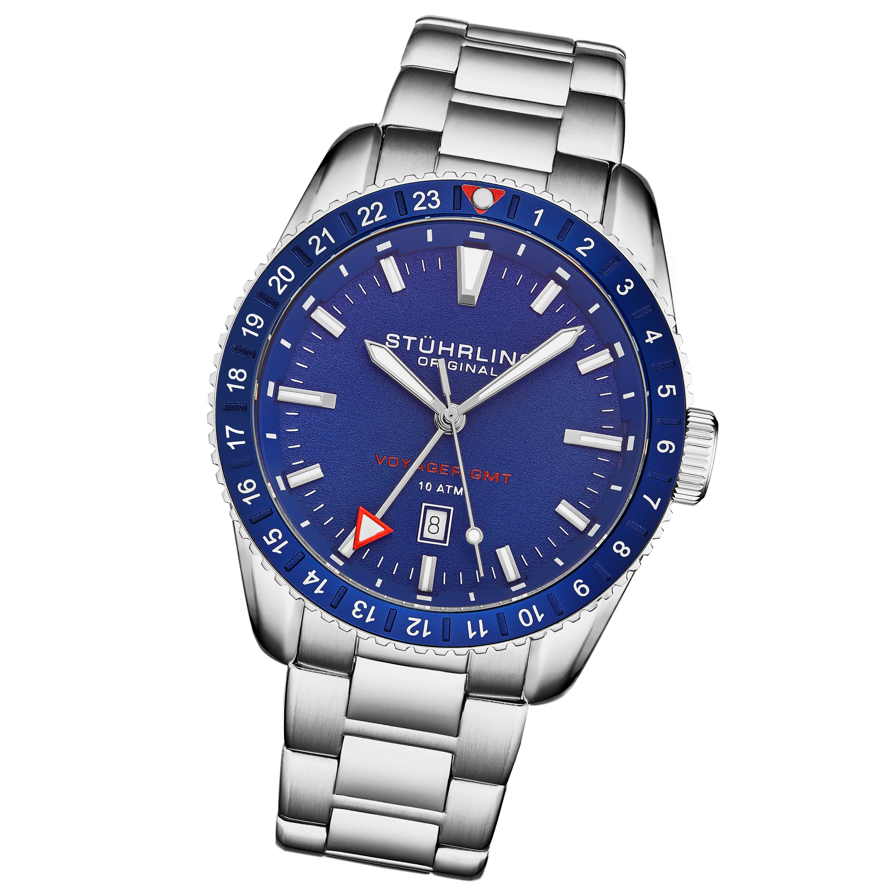 Voyager GMT 4017.2 Quartz GMT 42mm Diver Silver/Stainless Steel | Blue Dial - Image 3
