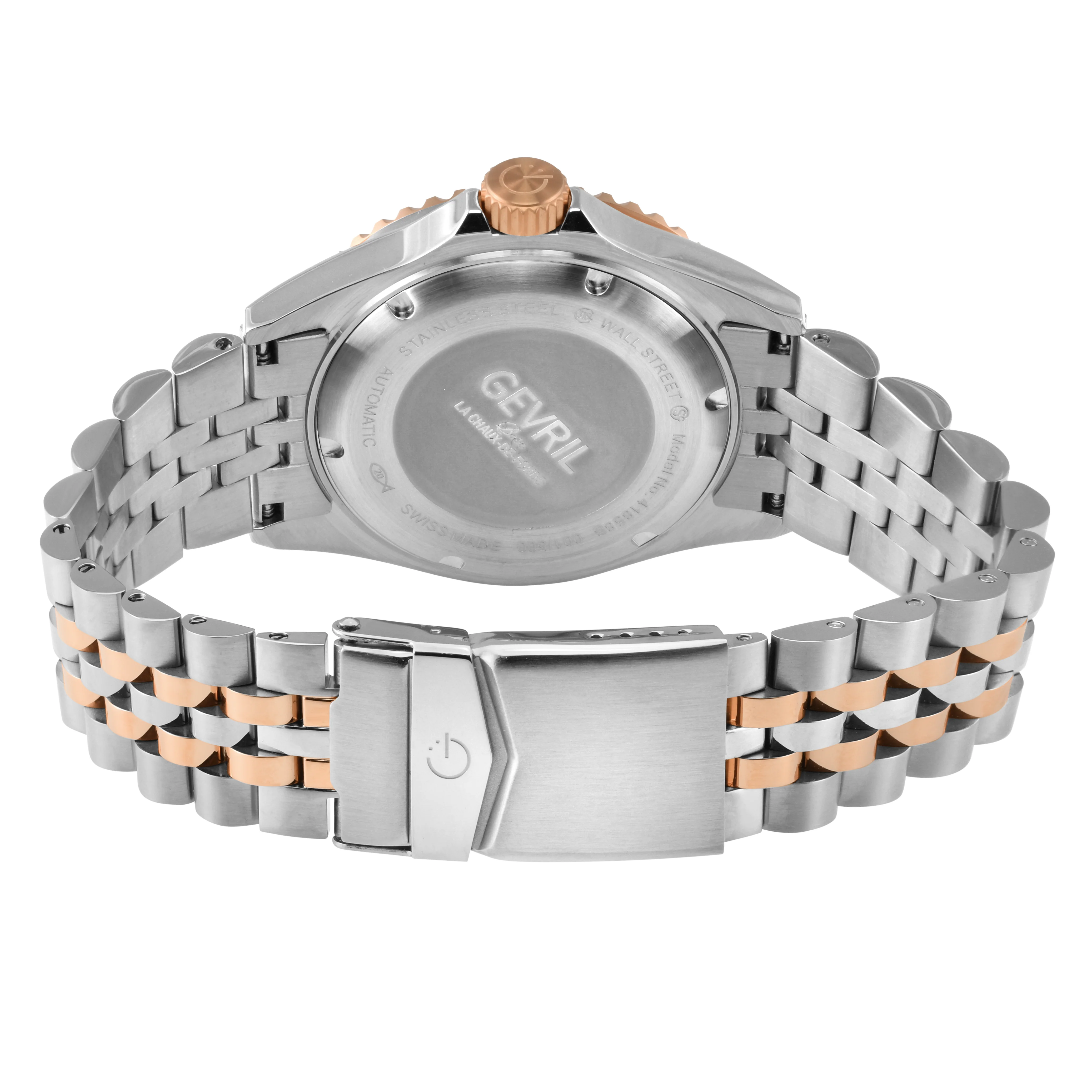 Wall Street Gevril Swiss Made SW200-1 Steel Rotating Brown Ceramic Bezel , 316L case, Brown Dial | Brown Dial - Image 3
