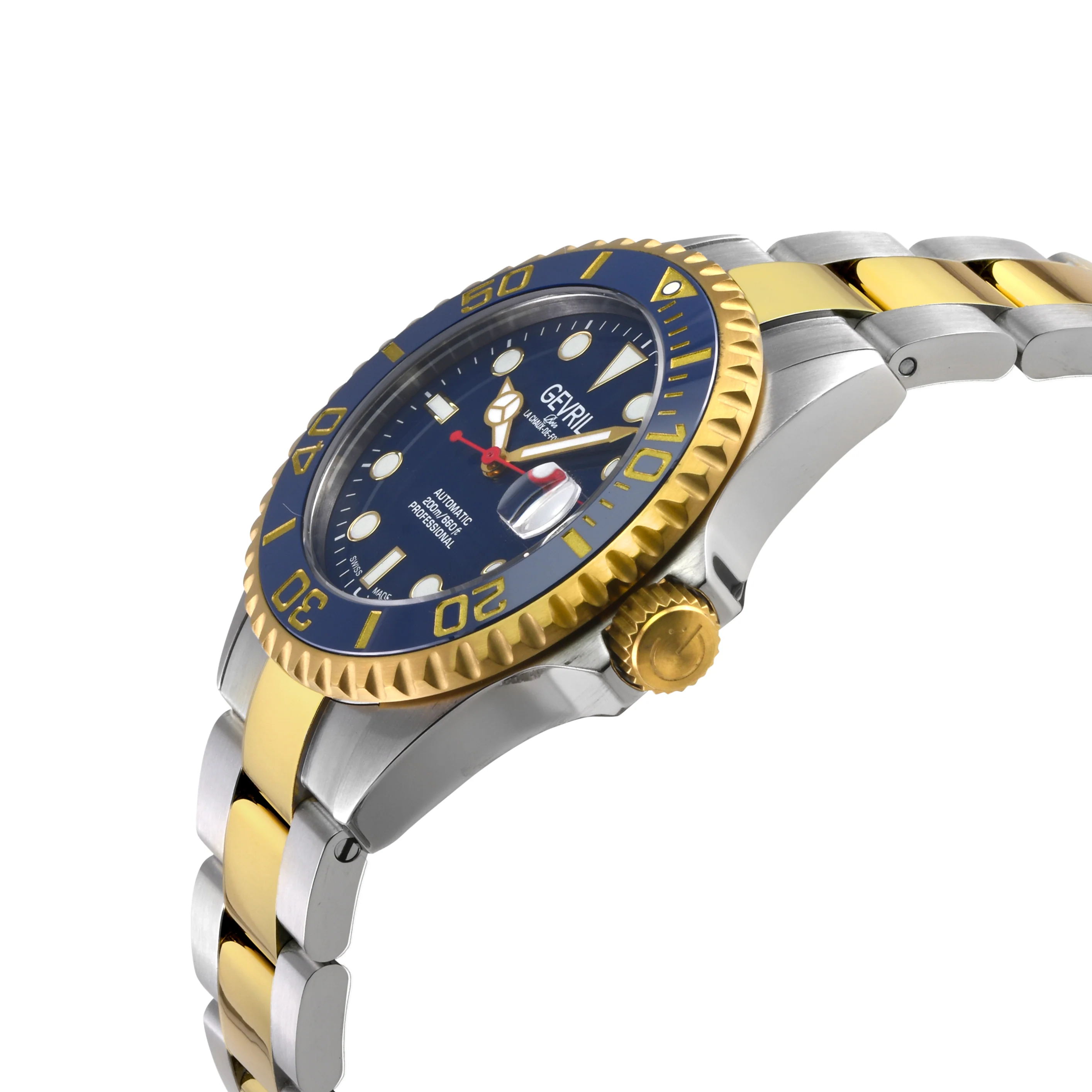 Wall Street Gevril Swiss Made SW200 Steel Rotating Bezel, 316L case, Black Dial | Blue Dial - Image 2