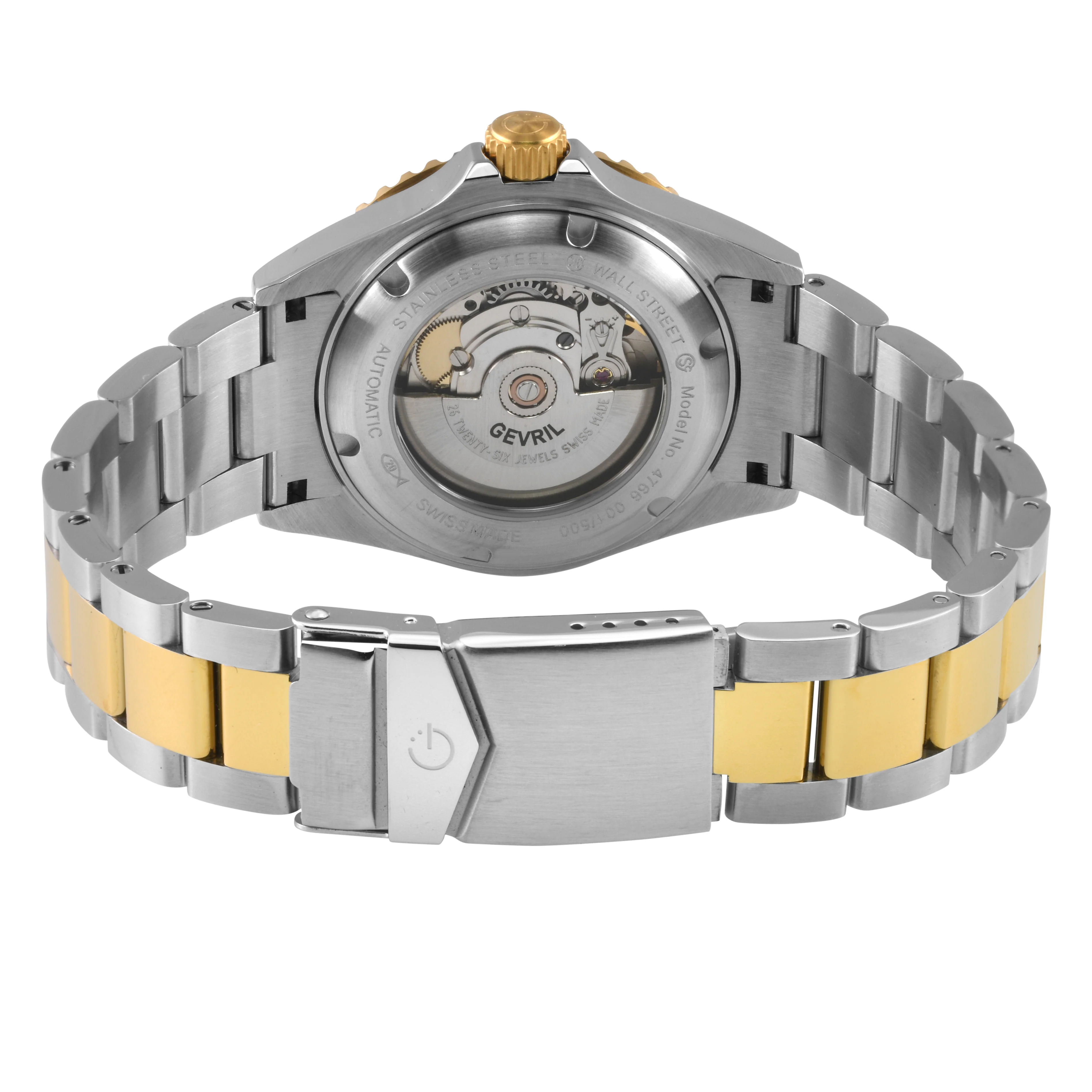 Wall Street Gevril Swiss Made SW200 Steel Rotating Bezel, 316L case, Black Dial | Blue Dial - Image 3