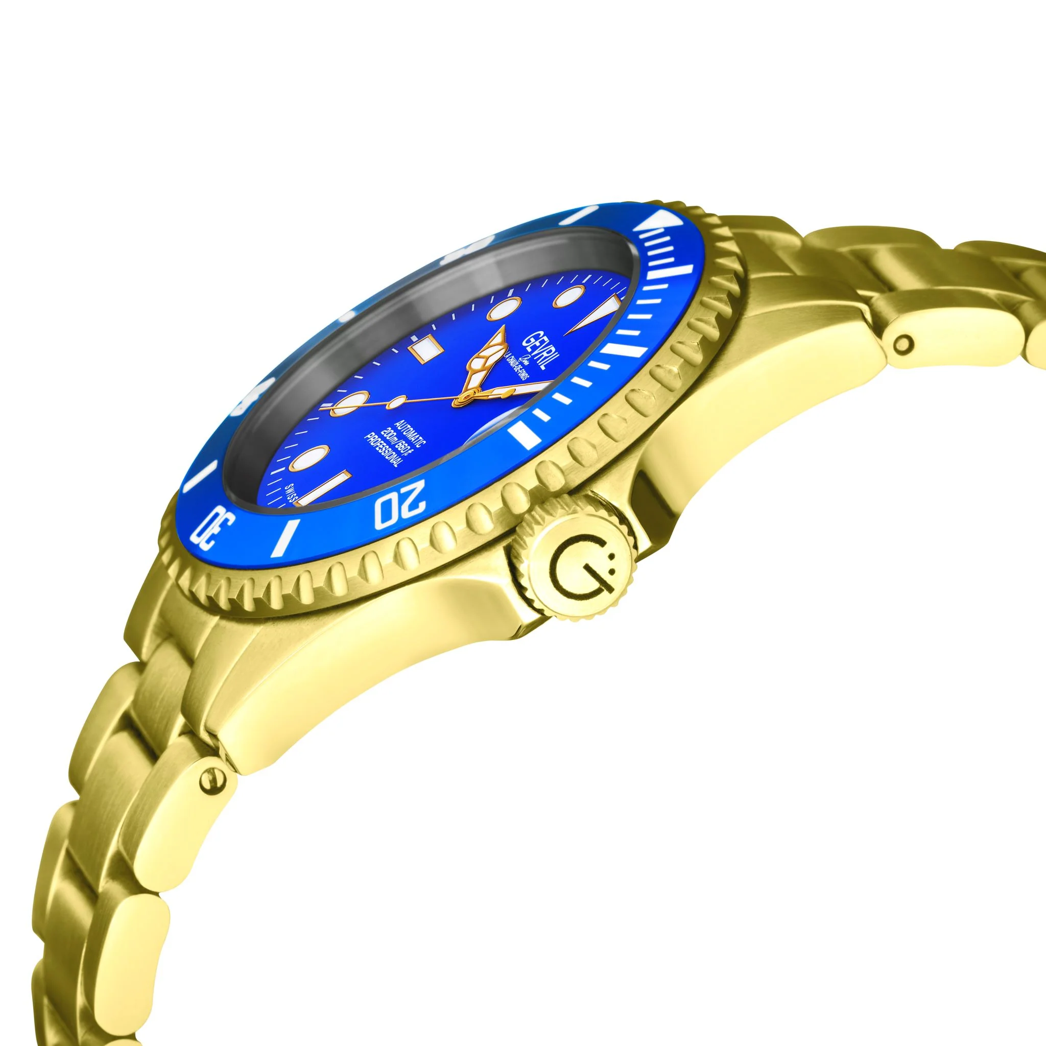 Wall Street Swiss Automatic SW200 Blue Ceramic Bezel, IPYG Bracelet, Blue dial Blue Dial - Image 2