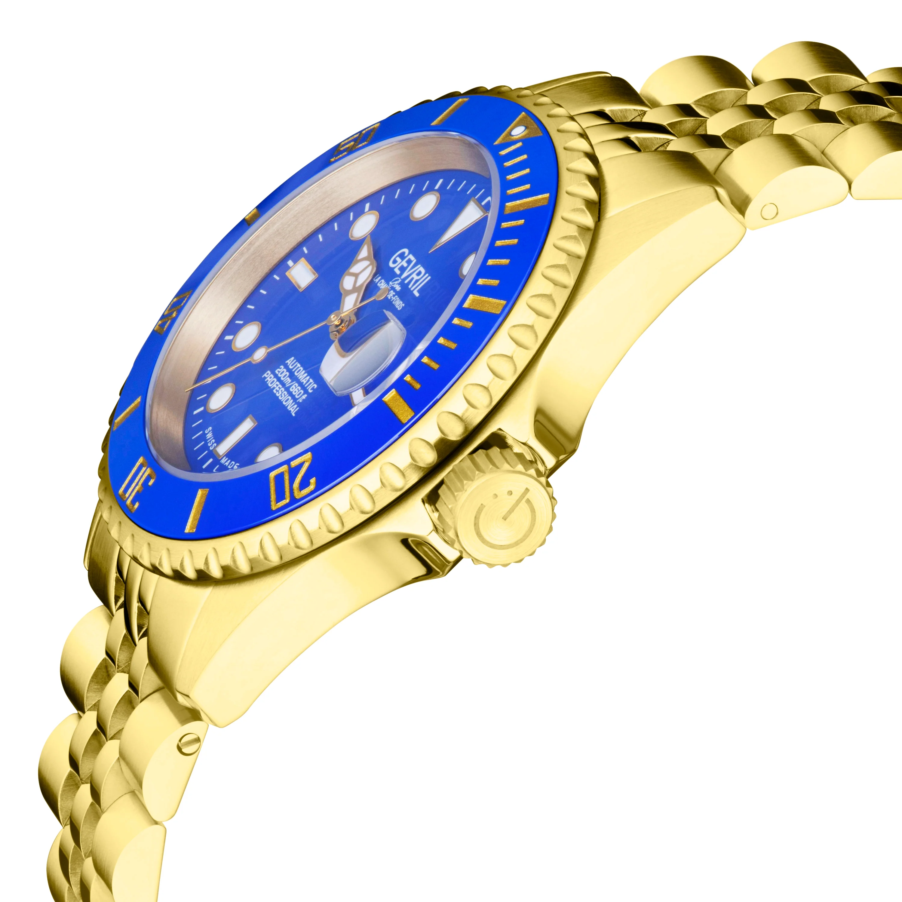 Wall Street Swiss Automatic SW200 Blue Ceramic Bezel, IPYG Bracelet, Blue dial | Blue Dial - Image 2