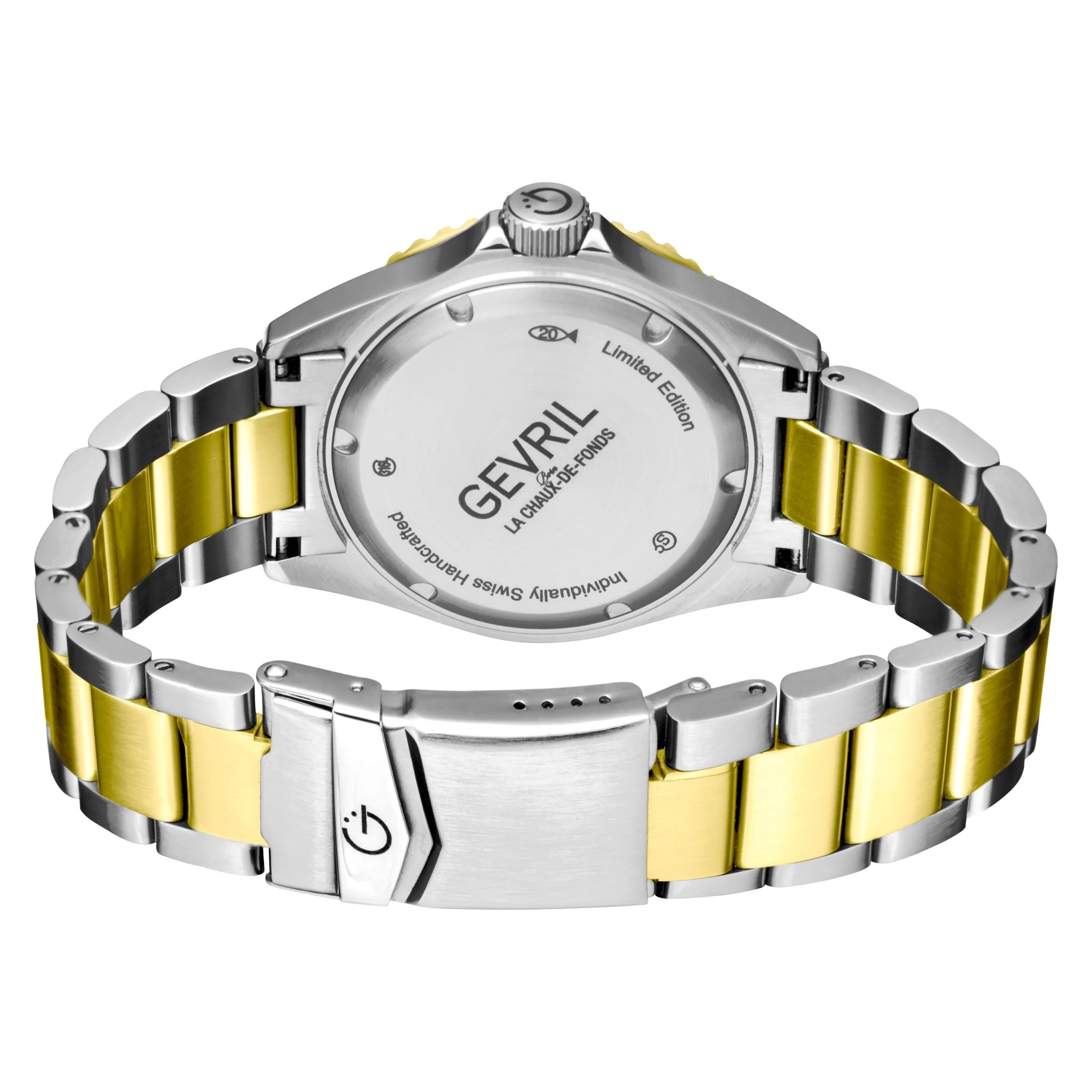 Wall Street Swiss Automatic  SW200 Blue Ceramic Bezel, Two toned SS/IPYG Bracelet, Blue dial | Blue Dial - Image 3