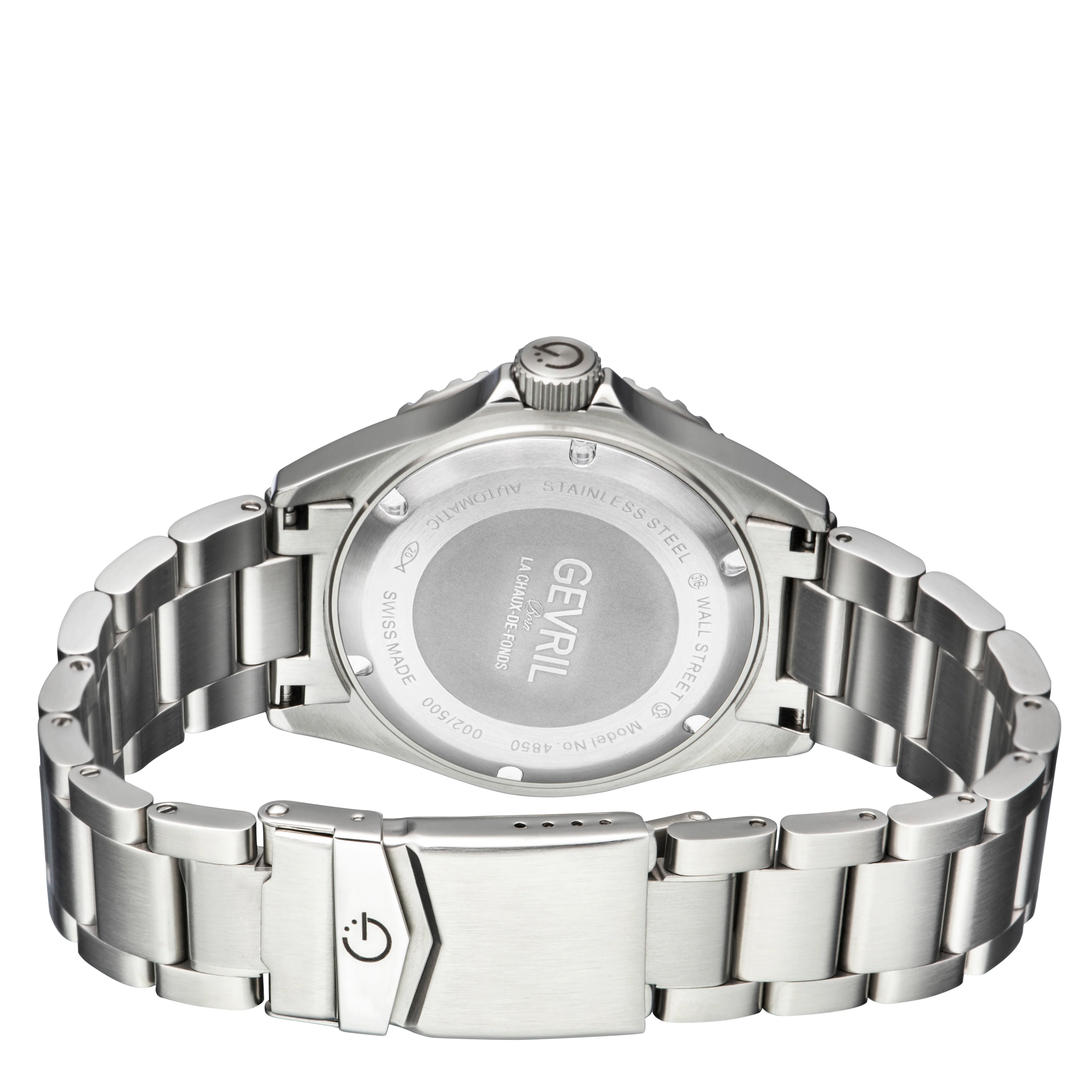 Wall Street Gevril Swiss Made SW200 Steel Rotating bezel Watch, 316L Case, Green DIal Green Dial - Image 3