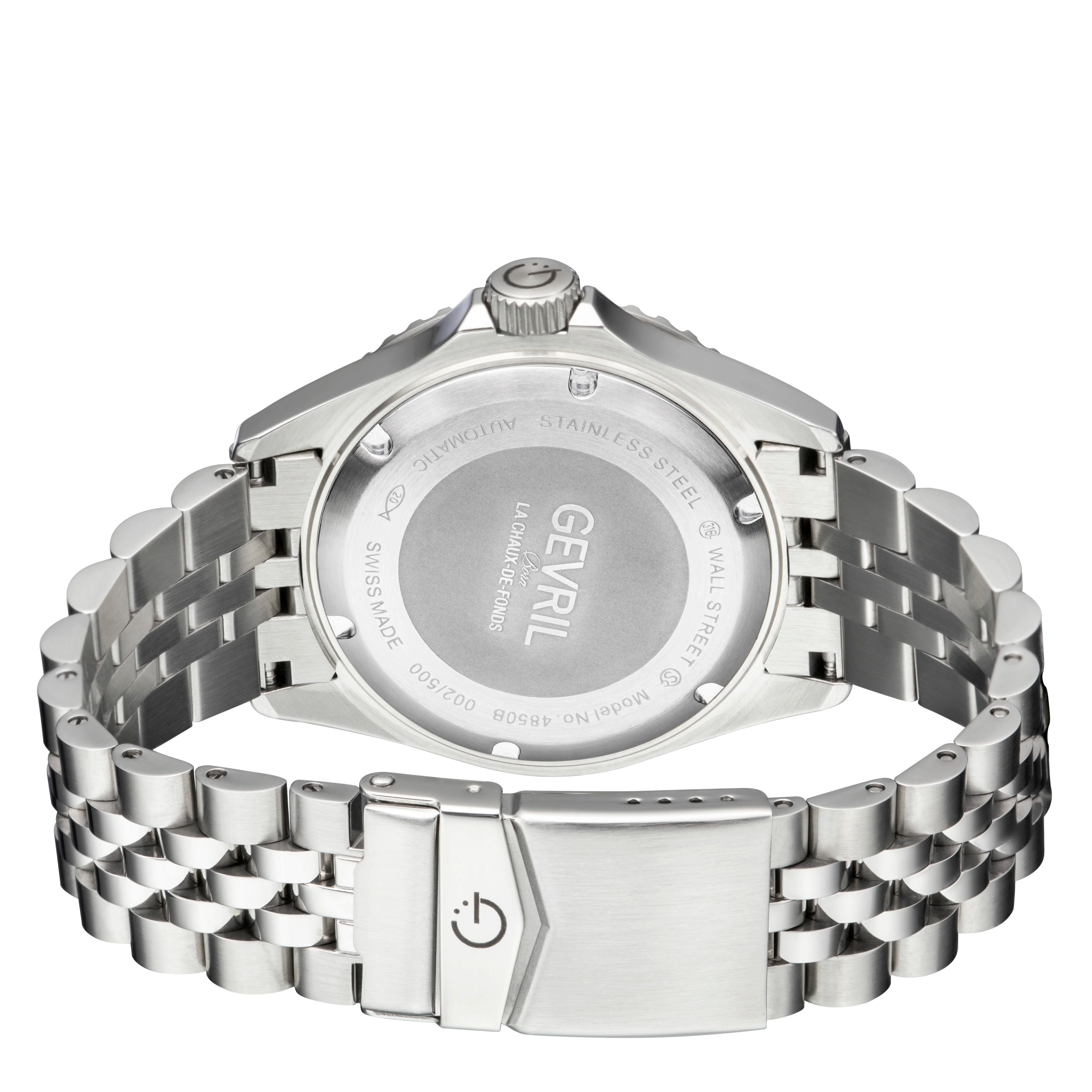 Wall Street Gevril Swiss Made SW200 Steel Rotating bezel Watch, 316L Case, Green DIal | Green Dial - Image 3