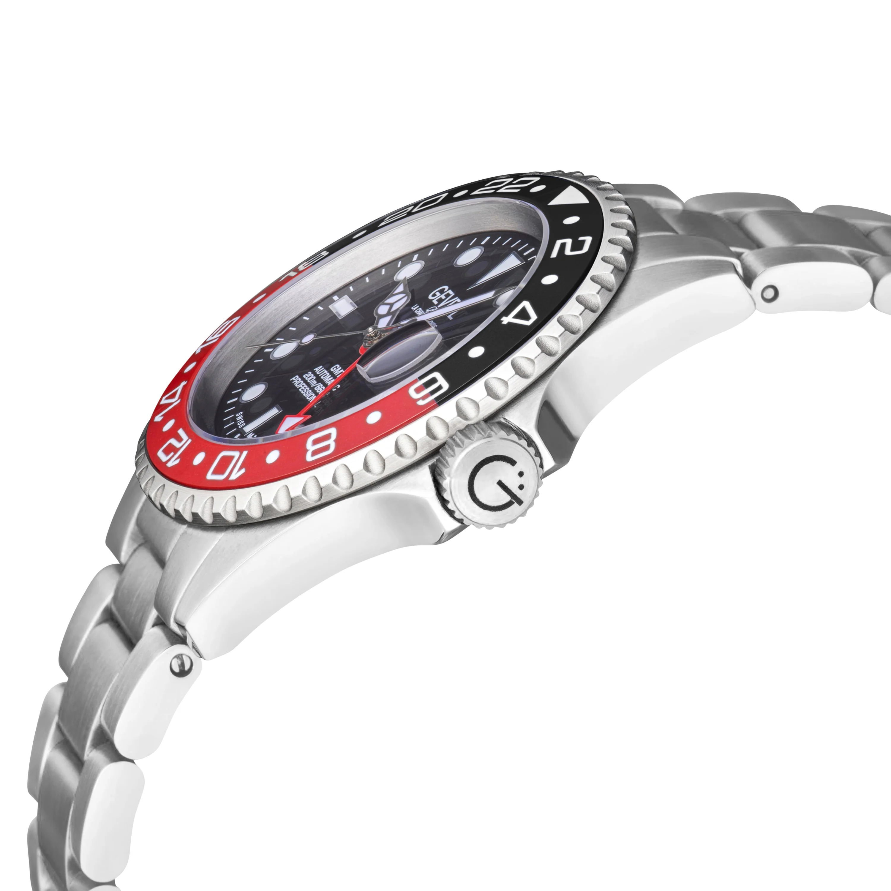 Wall Street GMT Swiss Made SW330 GMT Swiss Automatic Diver's watch black/red | Black Dial - Image 2