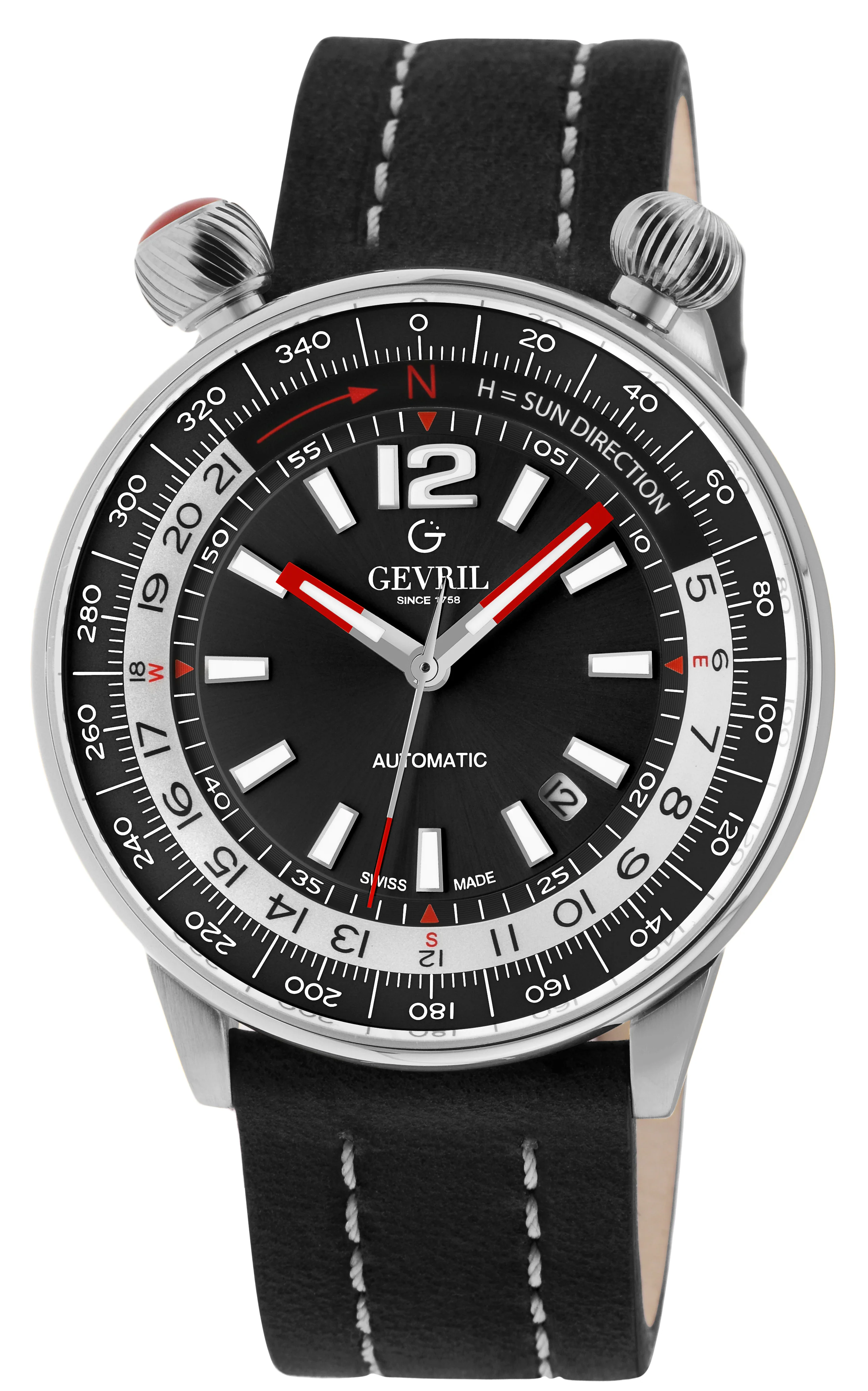 Wallabout Swiss Made Automatic Solar compassBlack Black | Black Dial