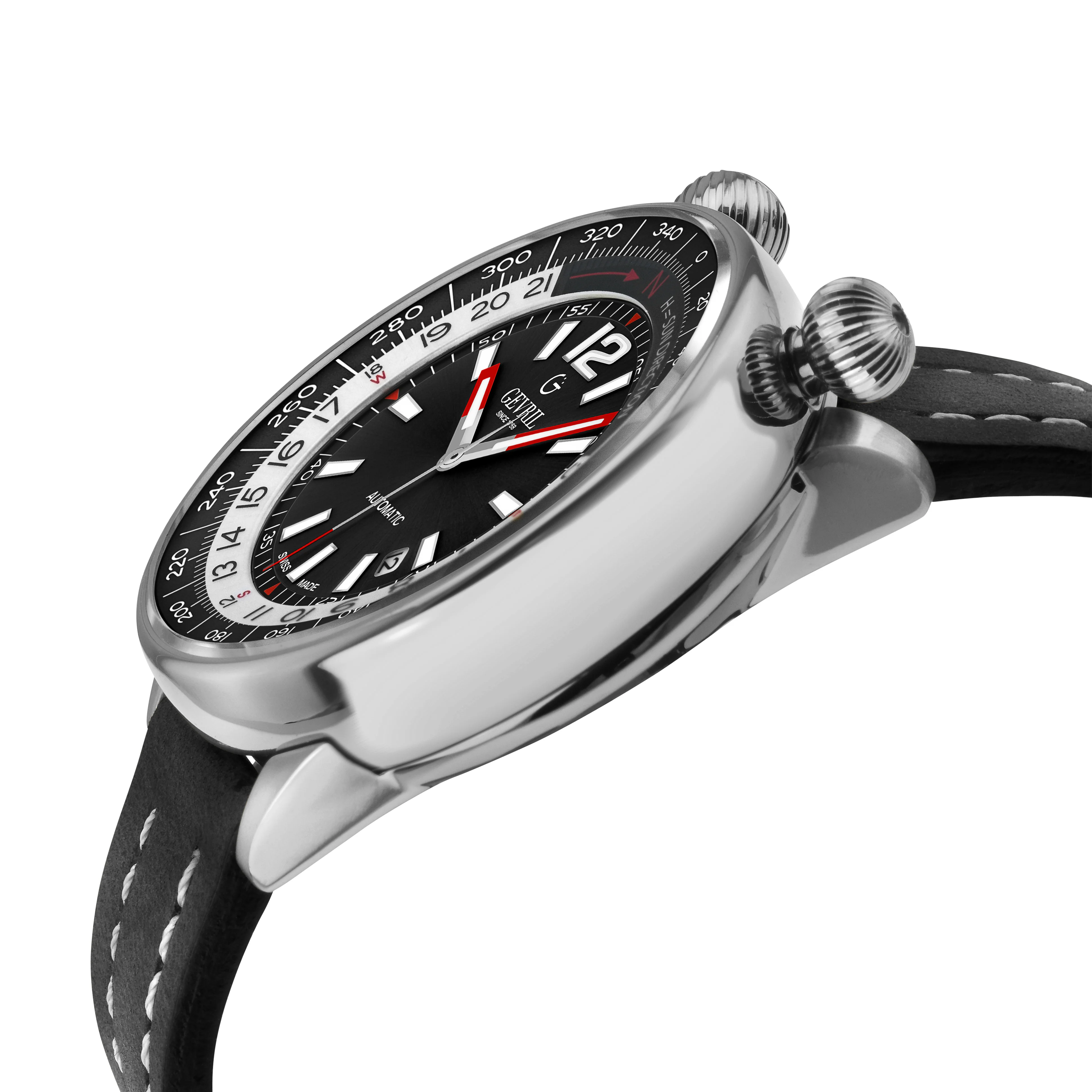 Wallabout Swiss Made Automatic Solar compassBlack Black | Black Dial - Image 3