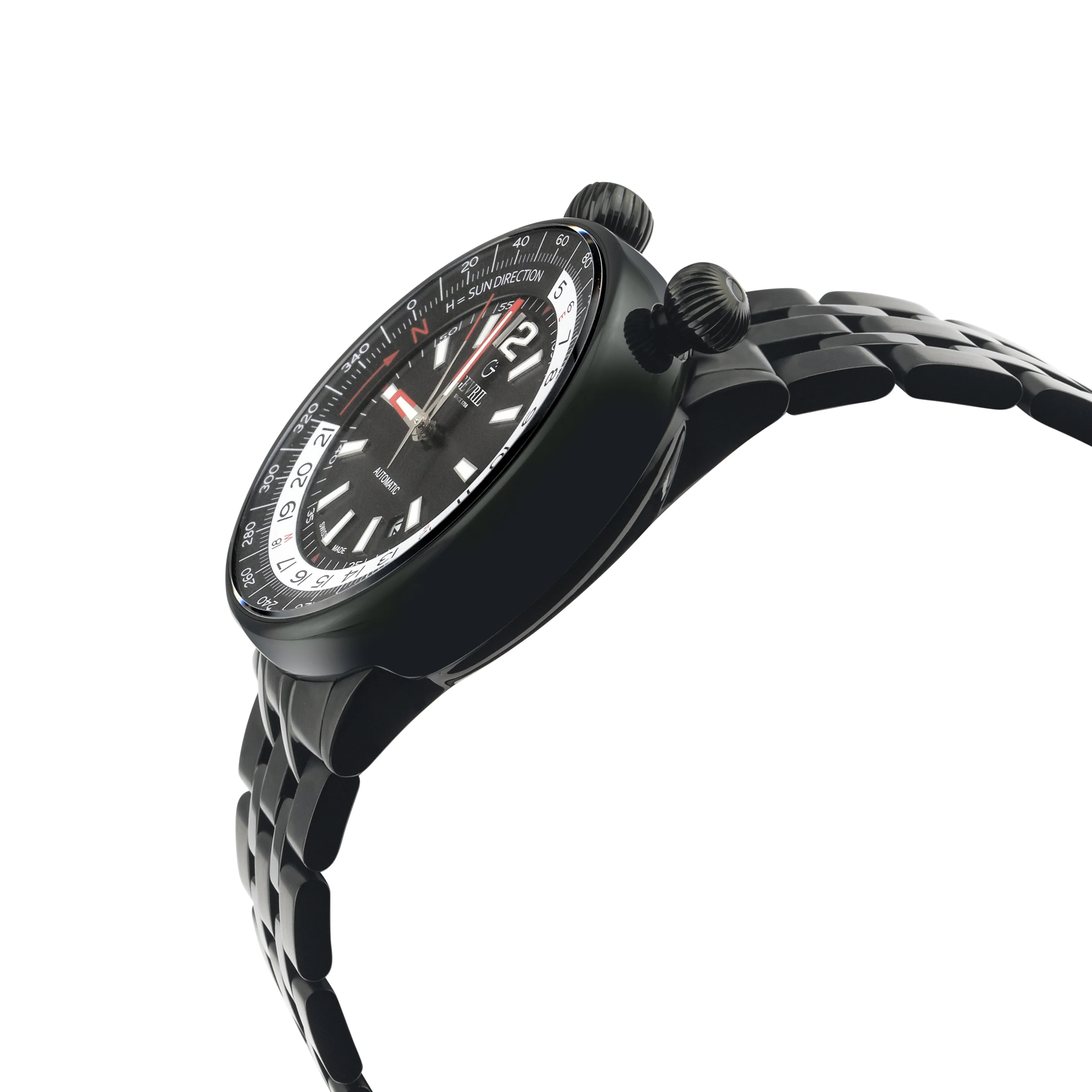 Wallabout Gevrill Wallabout Swiss Automatic Solar Compass Watch | Black Dial - Image 3