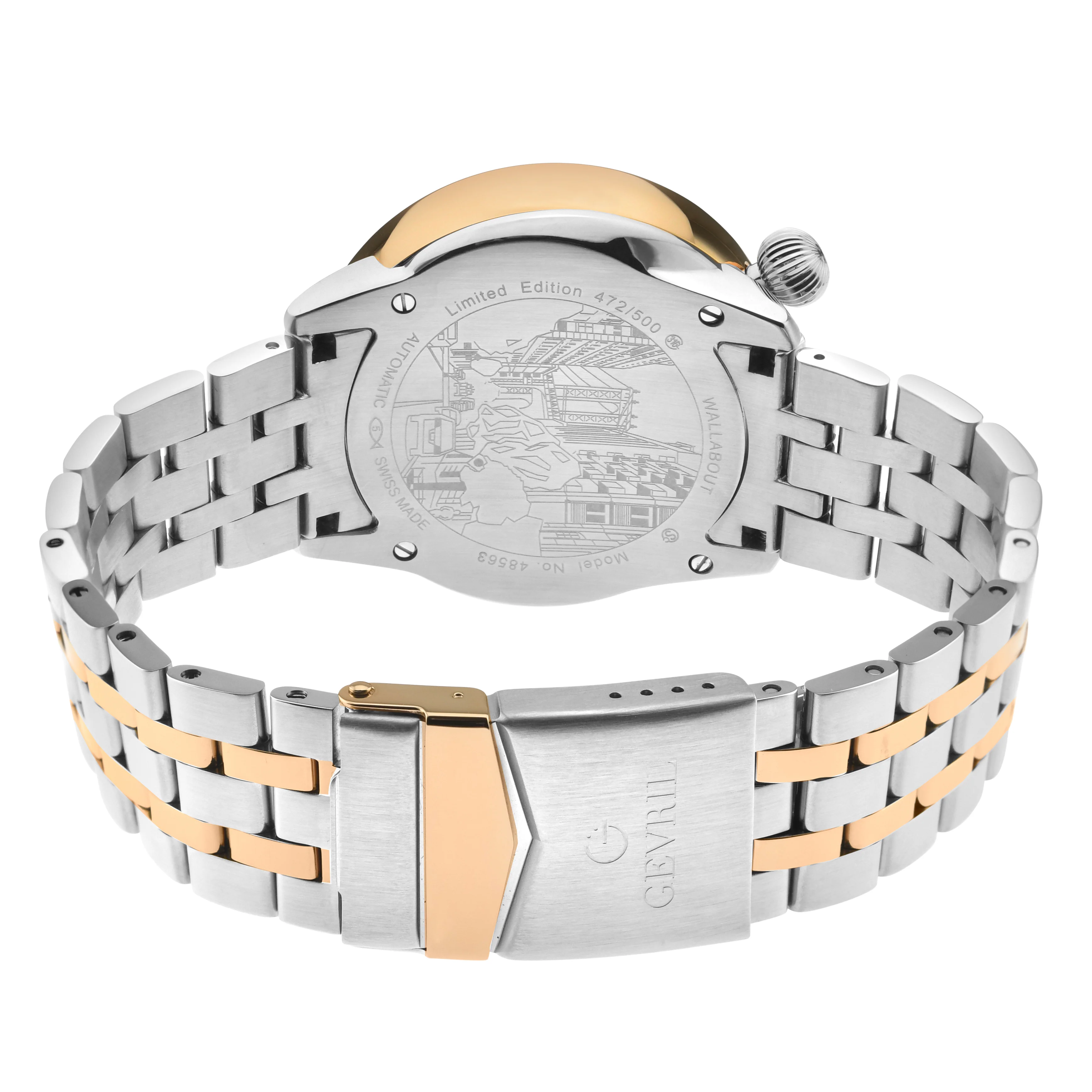 Wallabout Swiss Made Automatic Solar compass Silver Two-tone | Silver Dial - Image 2