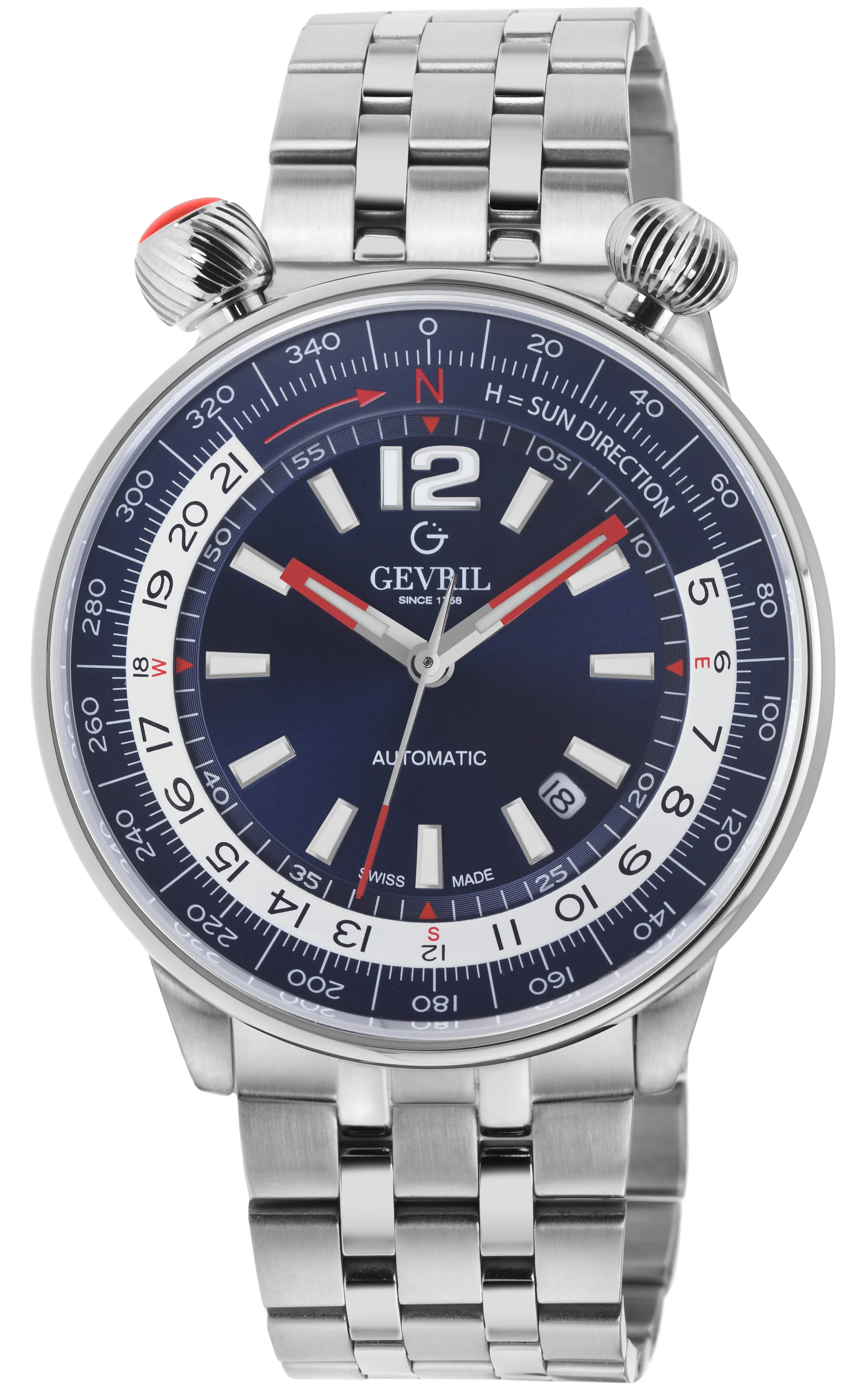 Wallabout Swiss Made Automatic Solar compass Blue Blue | Blue Dial