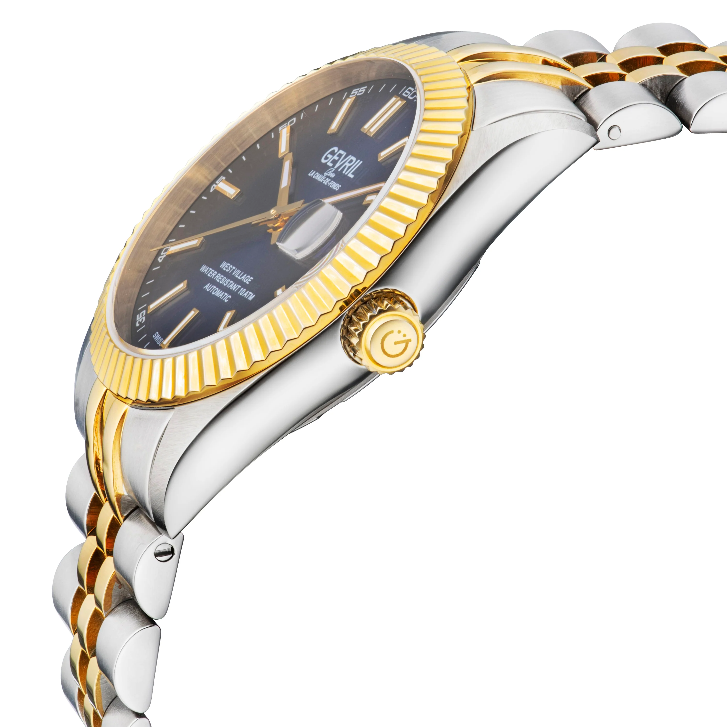 West Village Gevril Sellita Automatic SW200 Swiss Made fluted bezel watch - Image 3
