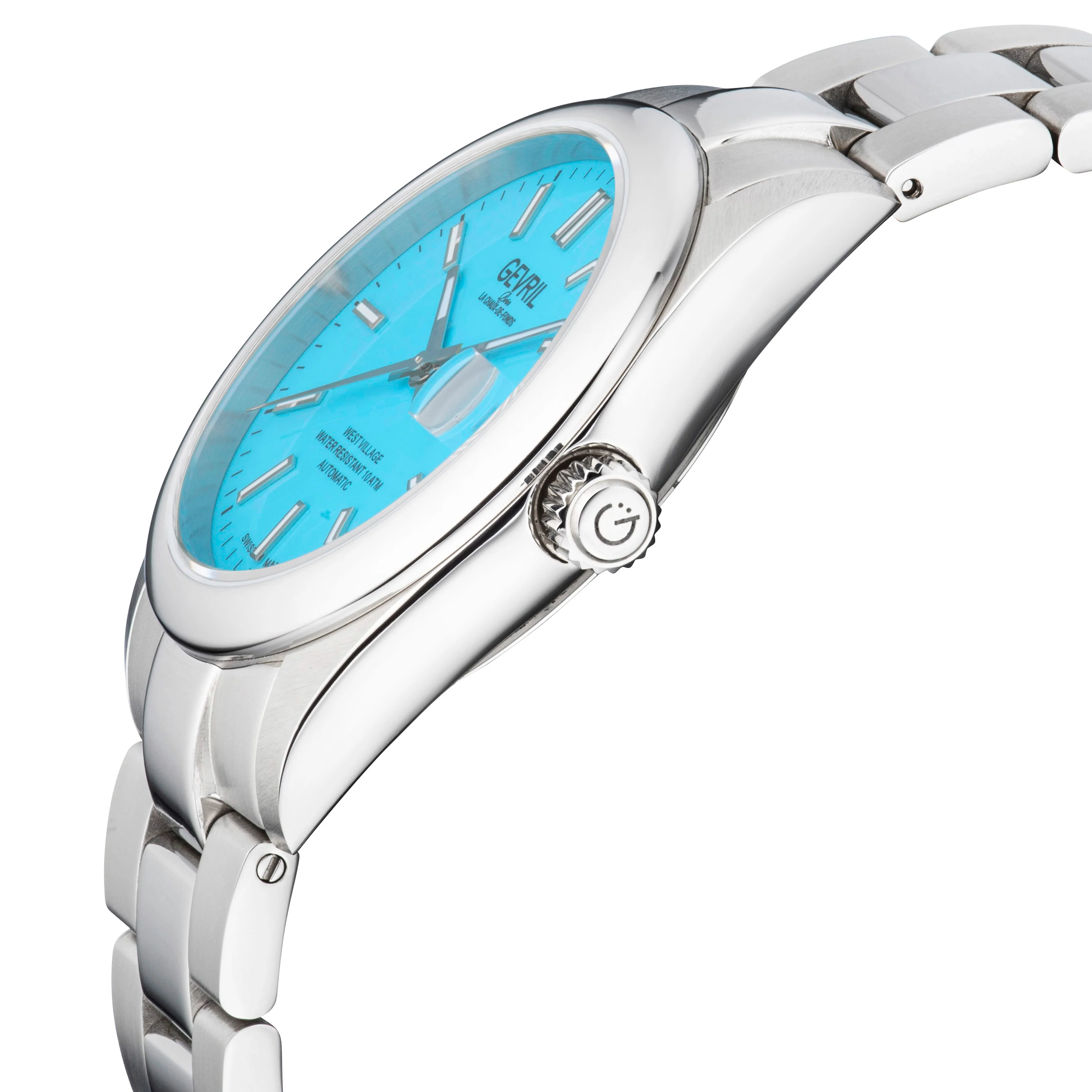 West Village Sellita SW200 Silver/Light Blue,Silver band | Blue Dial - Image 3
