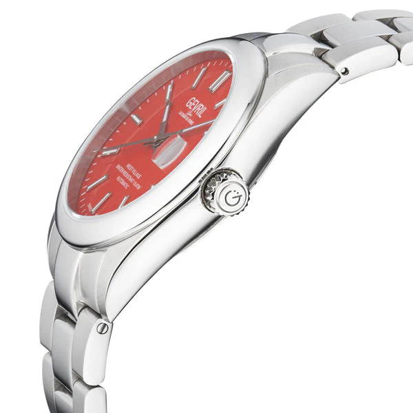 West Village Gevril Sellita SW200 Swiss Made Automatic Watch Red magnify date sapphire crystal | Red Dial - Image 3