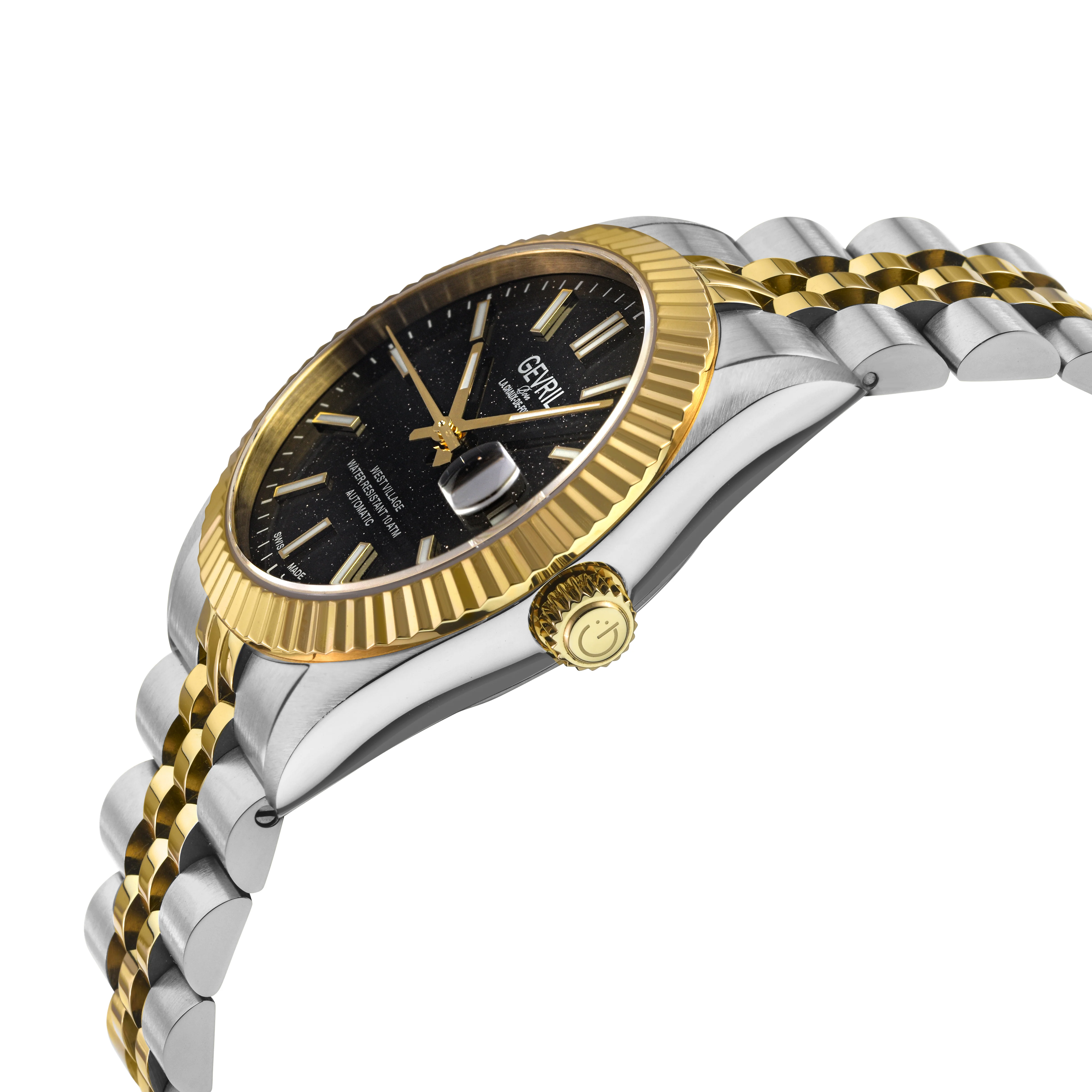 West Village Automatic Gevril Men's Automatic West Village Black Lapis Dial Stainless Steel Bracelet | Black Dial - Image 2