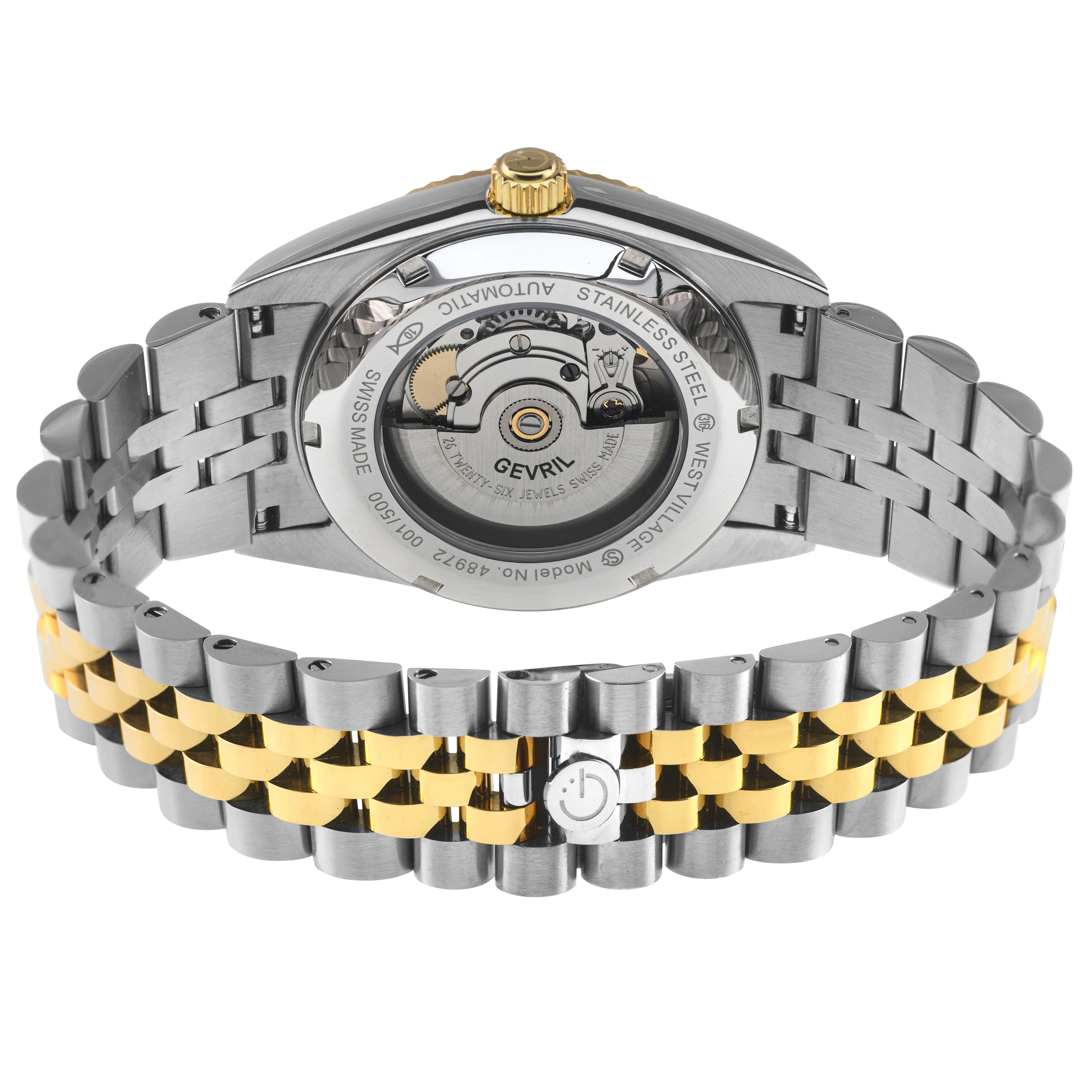 West Village Automatic Gevril Men's Automatic West Village Black Lapis Dial Stainless Steel Bracelet | Black Dial - Image 3