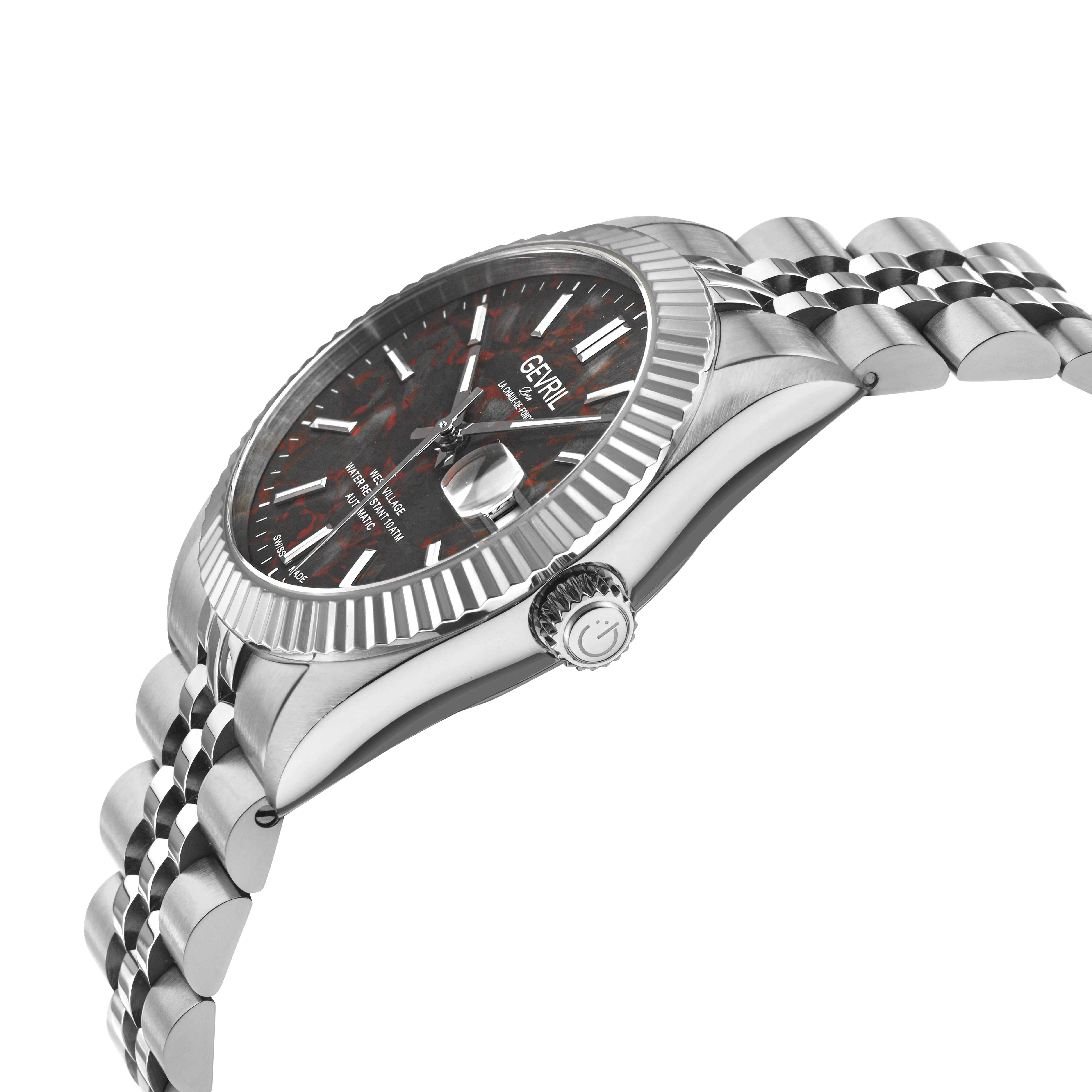 Gevril West Village Automatic (Gevril Men's Automatic West Village Carbon Dial Stainless Steel Bracelet) - Image 2
