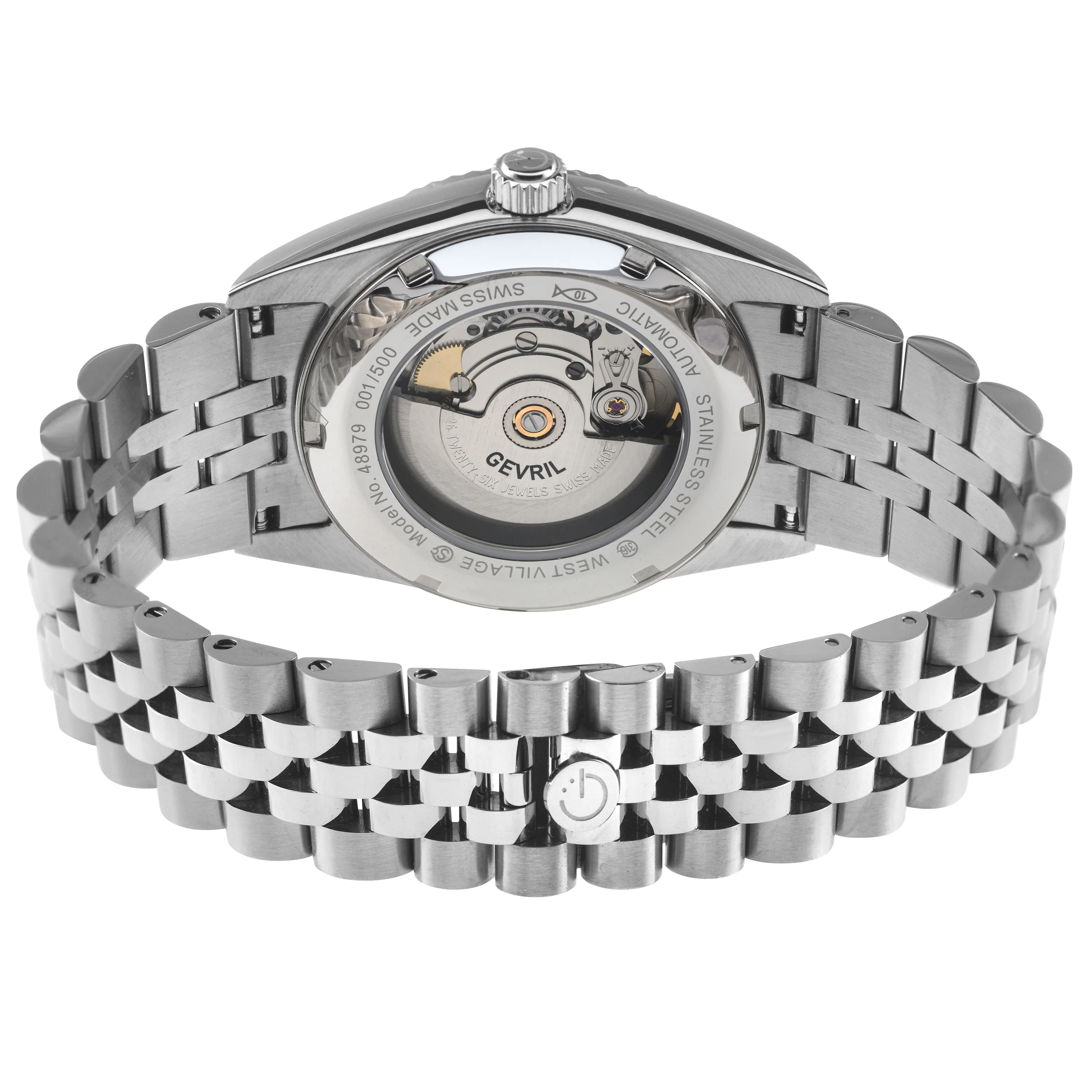 Gevril West Village Automatic (Gevril Men's Automatic West Village Carbon Dial Stainless Steel Bracelet) - Image 3
