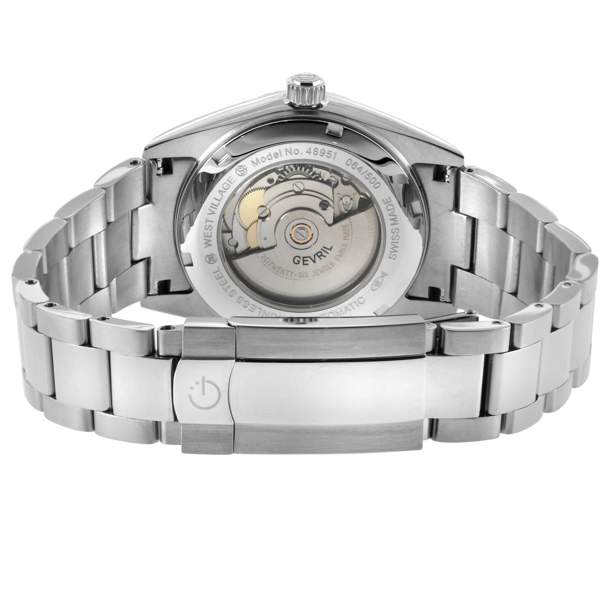 West Village Automatic Gevril Sellita SW240 Swiss Made Automatic Watch Ivory magnify date sapphire crystal | Ivory Dial - Image 3