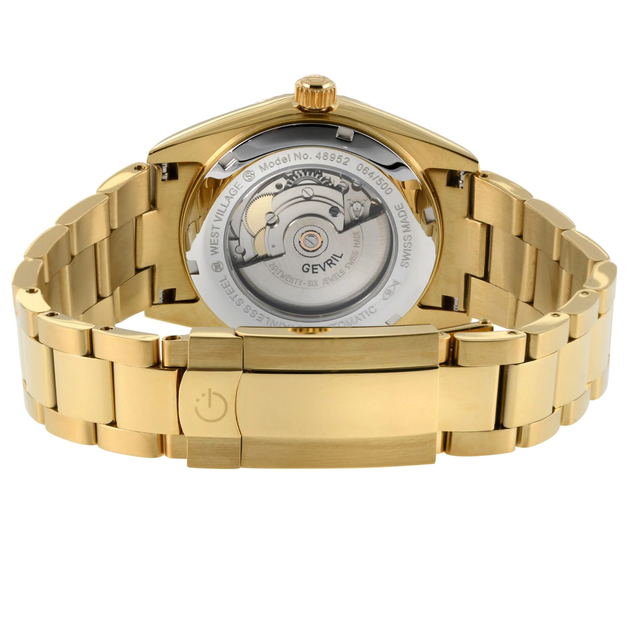 West Village Automatic Gevril Sellita SW240 Swiss Made Automatic Watch White magnify date sapphire crystal | White Dial - Image 3