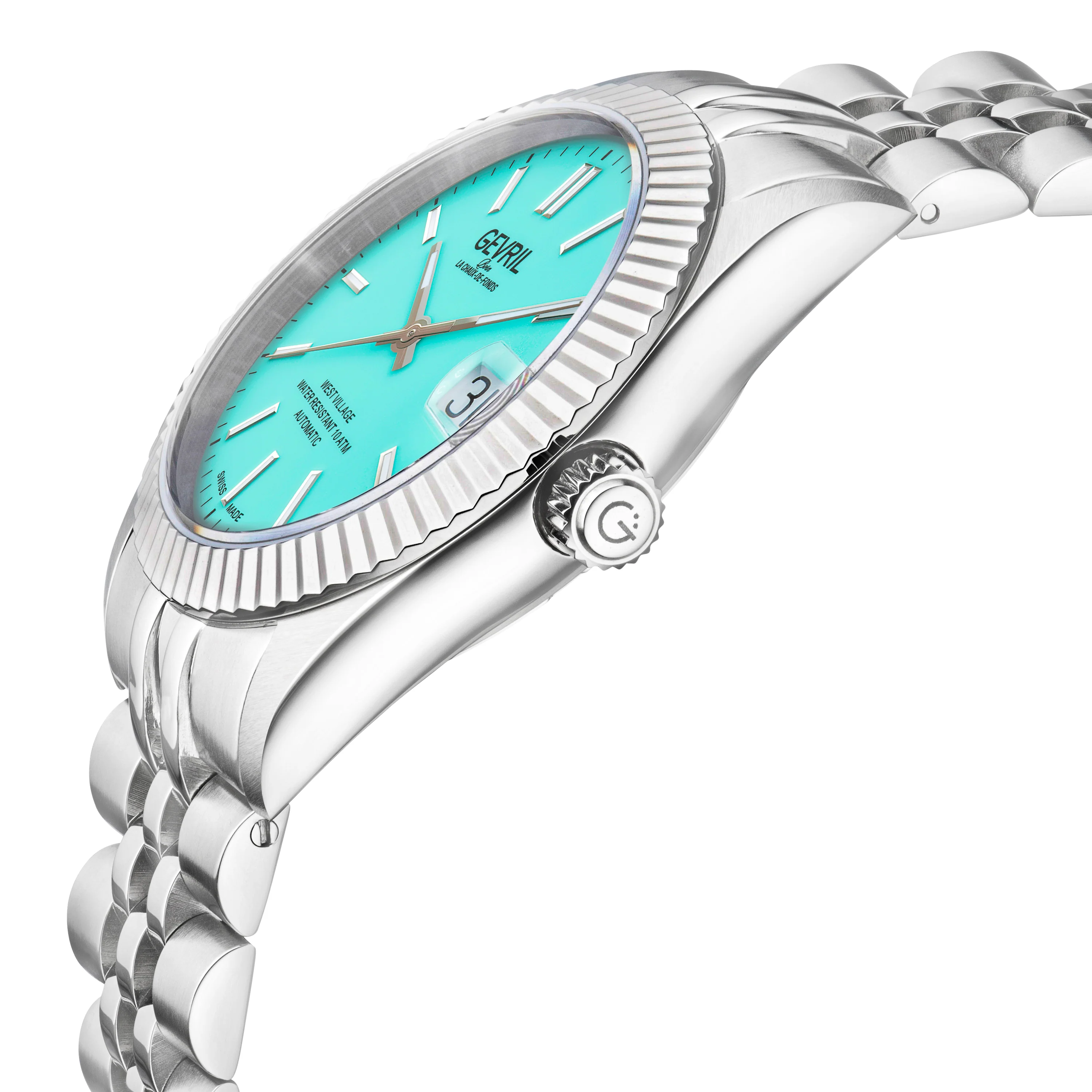 West Village Automatic Sellita SW200 Silver/Blue,Silver band | Blue Dial - Image 2