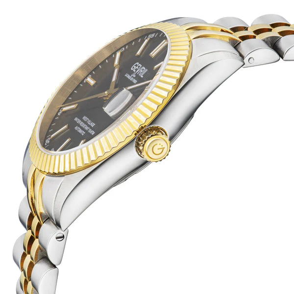 West Village Sellita SW200 Silver/Black,Two toned SS IPYG band | Black Dial - Image 3