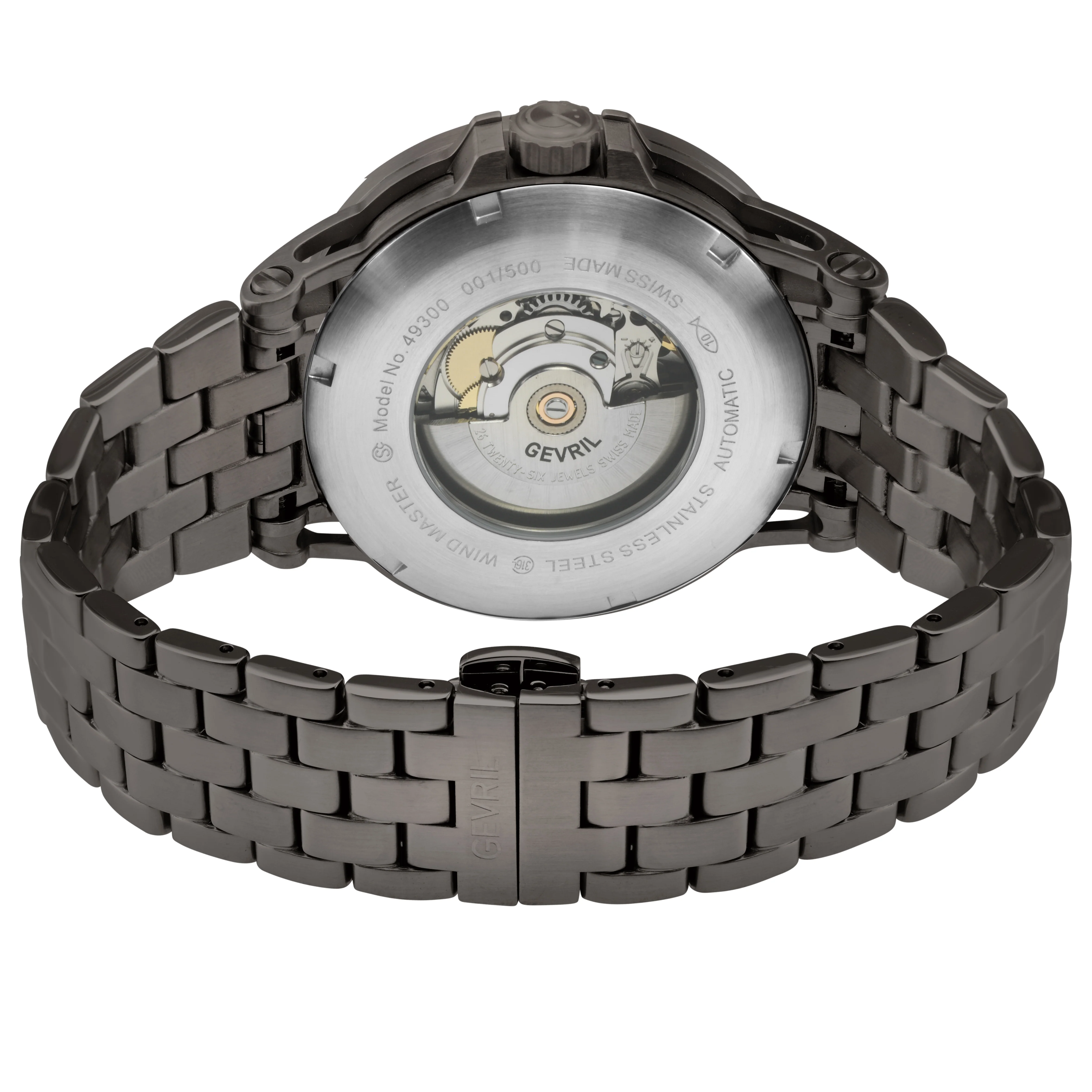 Wind Master Automatic Gevril Men's Automatic Wind Master Gray Dial IP/GUN Stainless Steel Bracelet | Gray Dial - Image 3